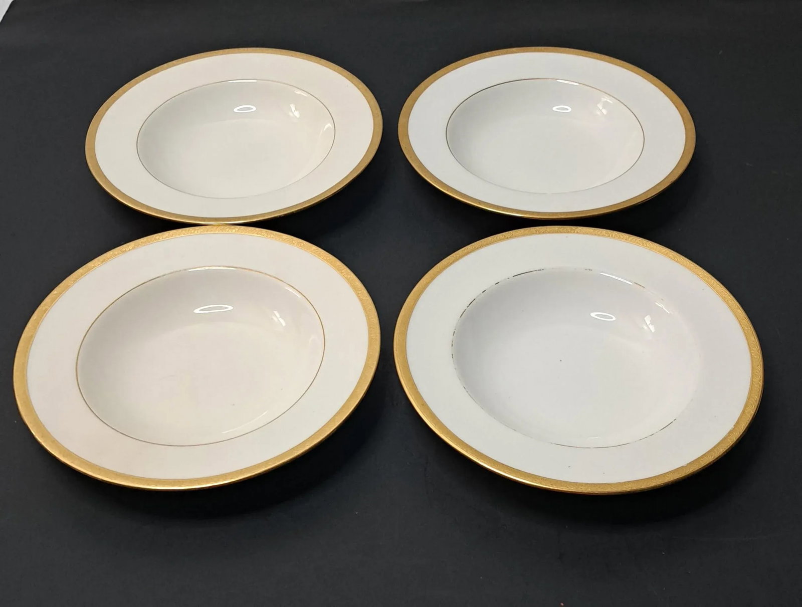 Early 1900s Mintons H969 27 Piece Dinnerware Set for 4 for Burley & Co. Gold Encrusted Sunburst - 2
