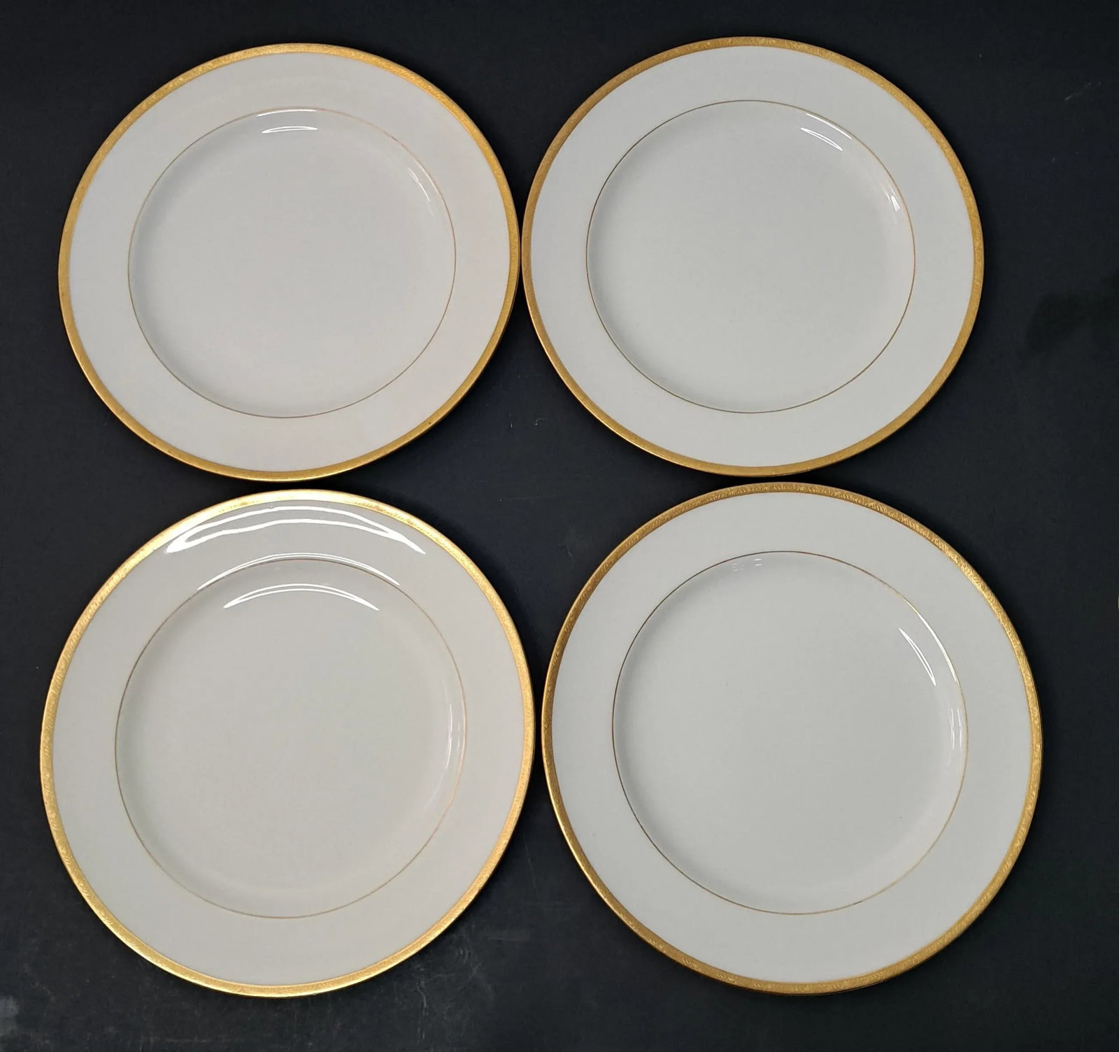 Early 1900s Mintons H969 27 Piece Dinnerware Set for 4 for Burley & Co. Gold Encrusted Sunburst - 3