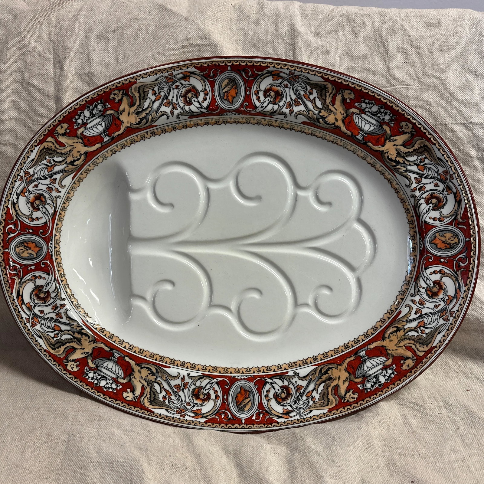 Italian Carving Platter Minton Florentine Griffin Carving Platter !850"s - 8