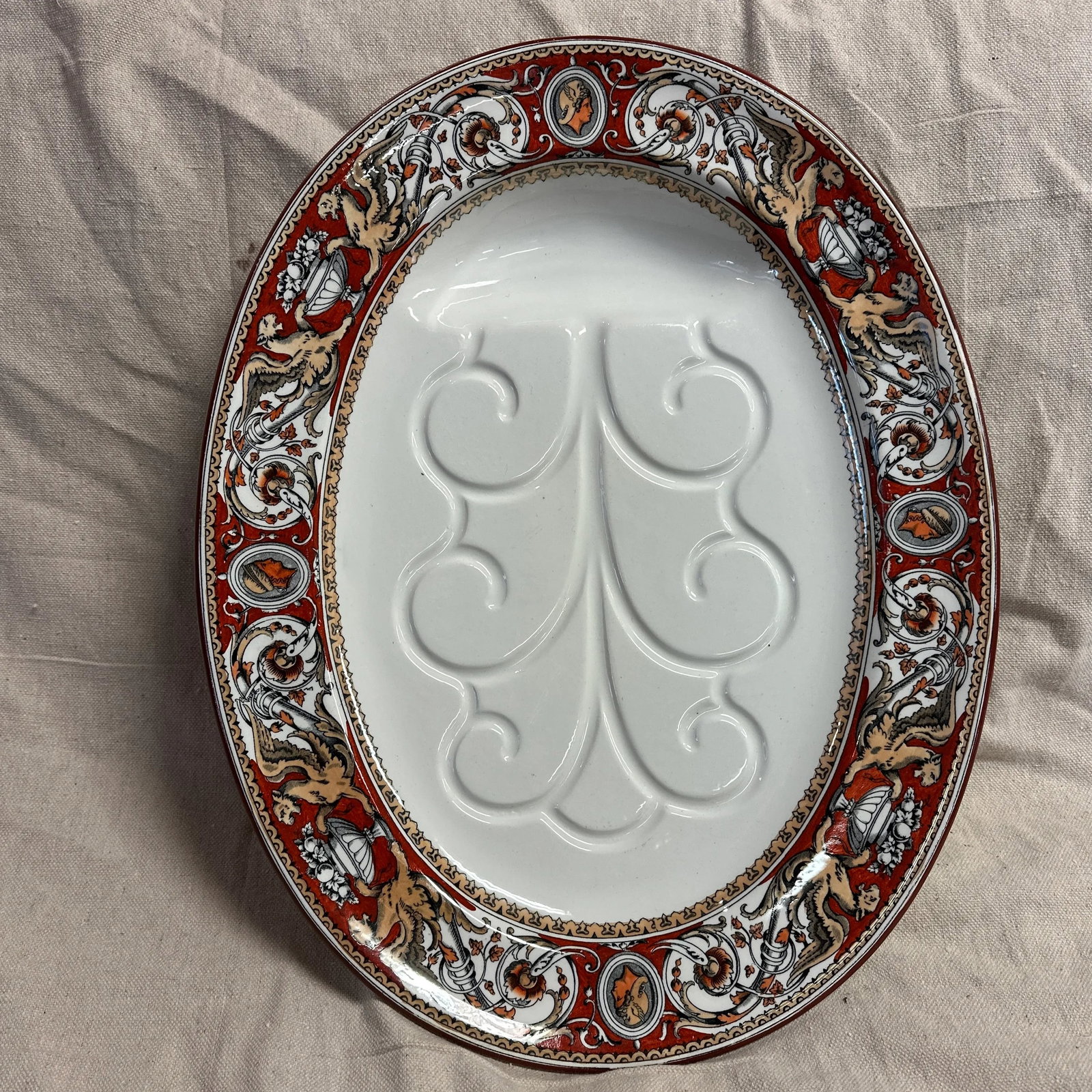 Italian Carving Platter Minton Florentine Griffin Carving Platter !850"s - 9