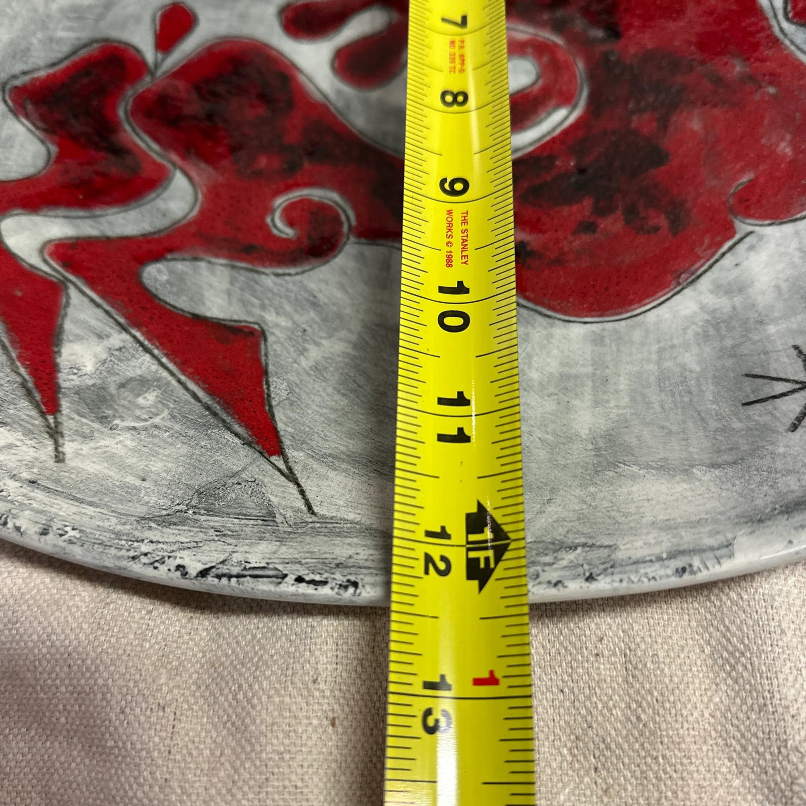 Italian Vintage Pottery Red Horse Platter Mid Century Fanciullacci Style - 8