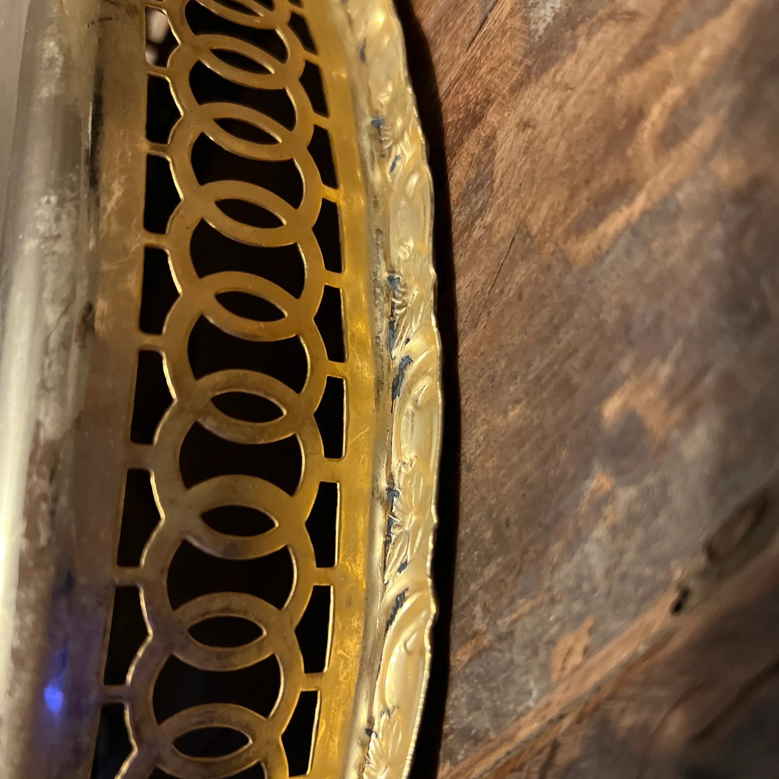 1980s Turkish Hand Hammered Brass Serving Tray - 11
