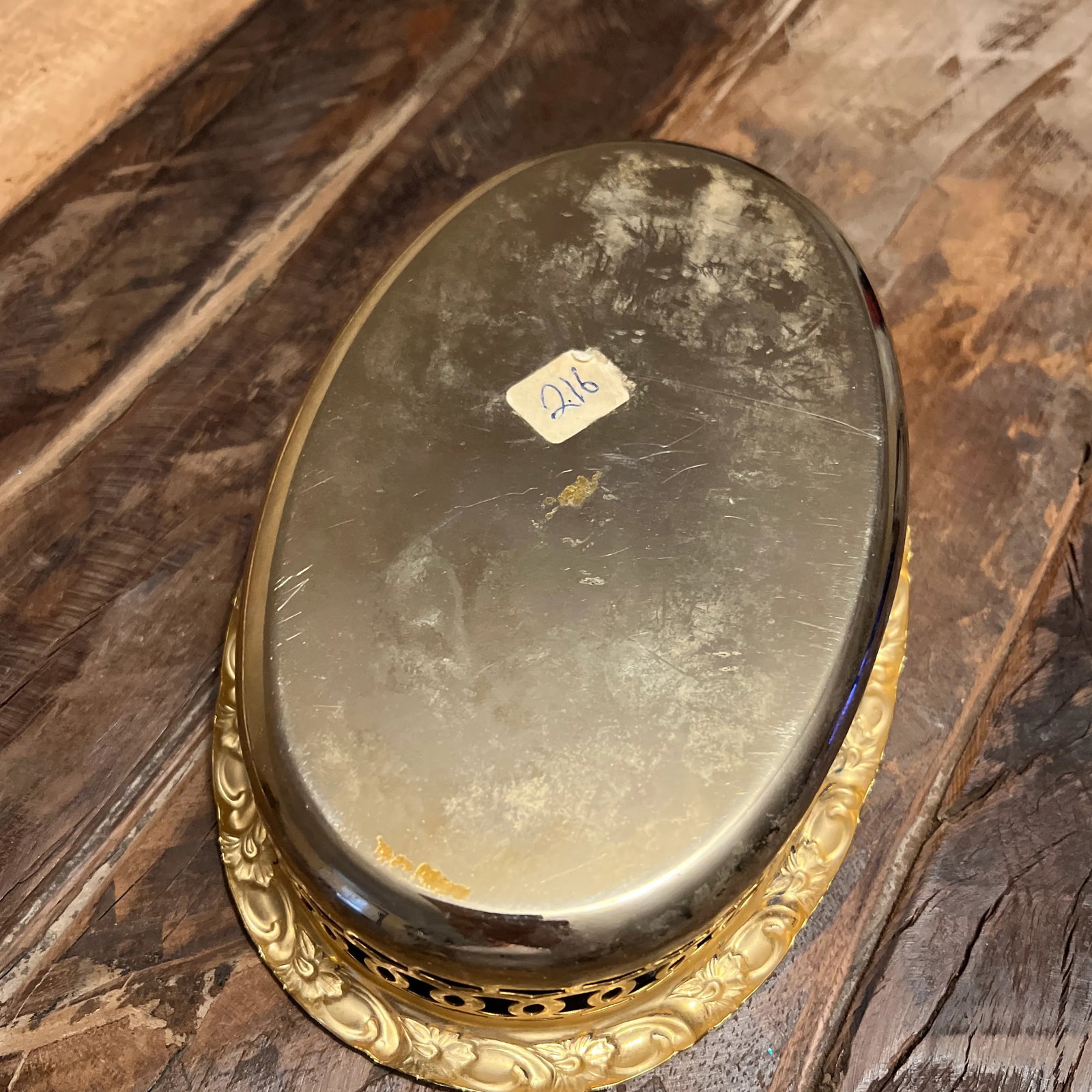 1980s Turkish Hand Hammered Brass Serving Tray - 6