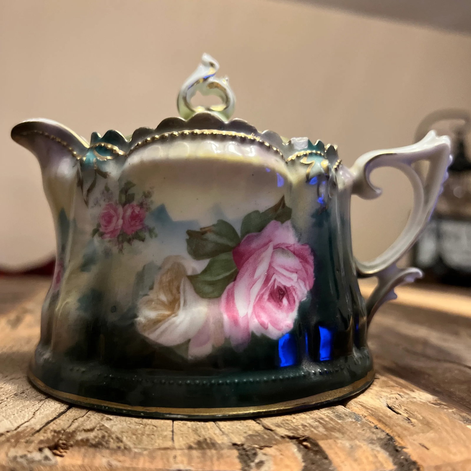 Early 1900s Rs Prussia Jeweled Syrup Pitcher With Lid - 2