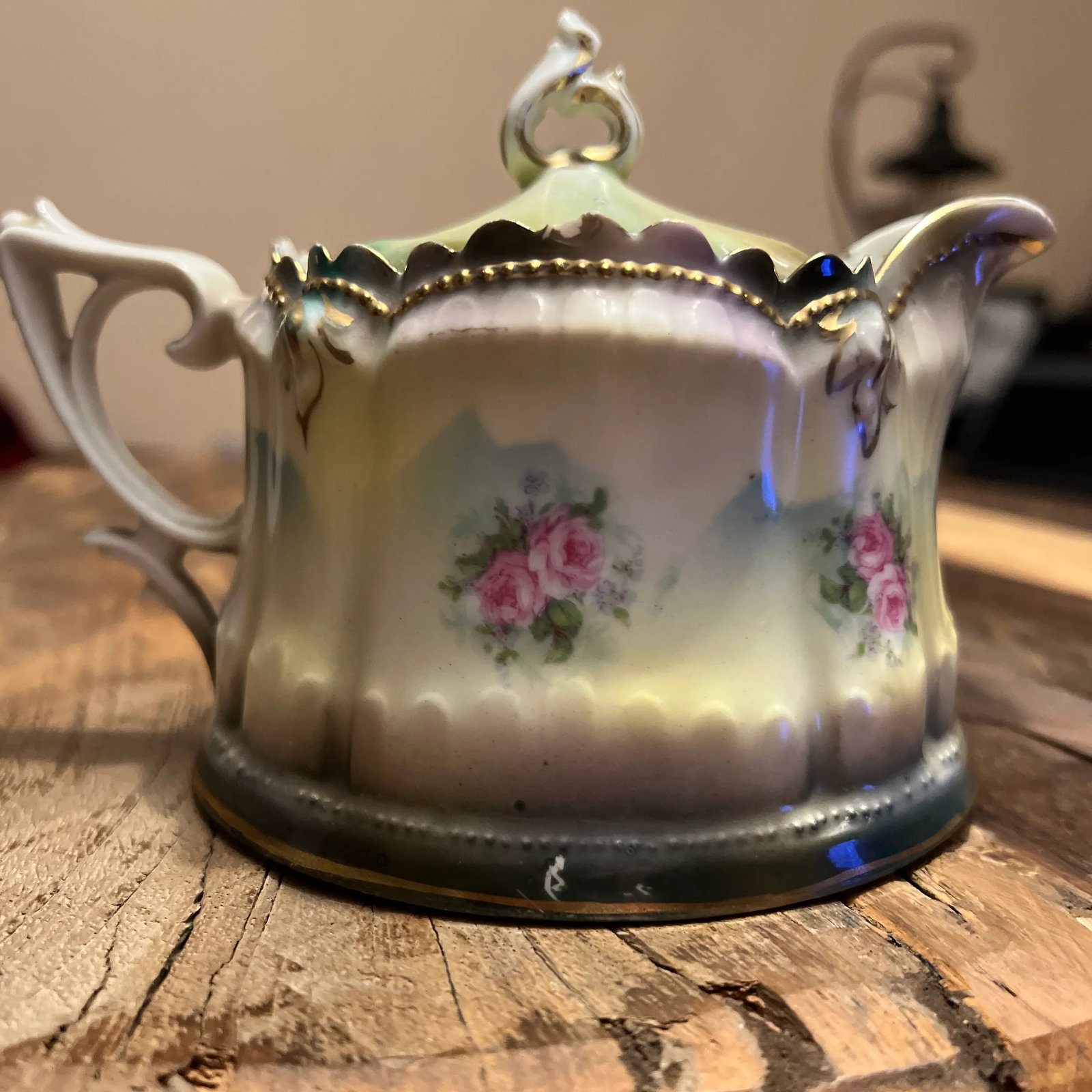 Early 1900s Rs Prussia Jeweled Syrup Pitcher With Lid - 4