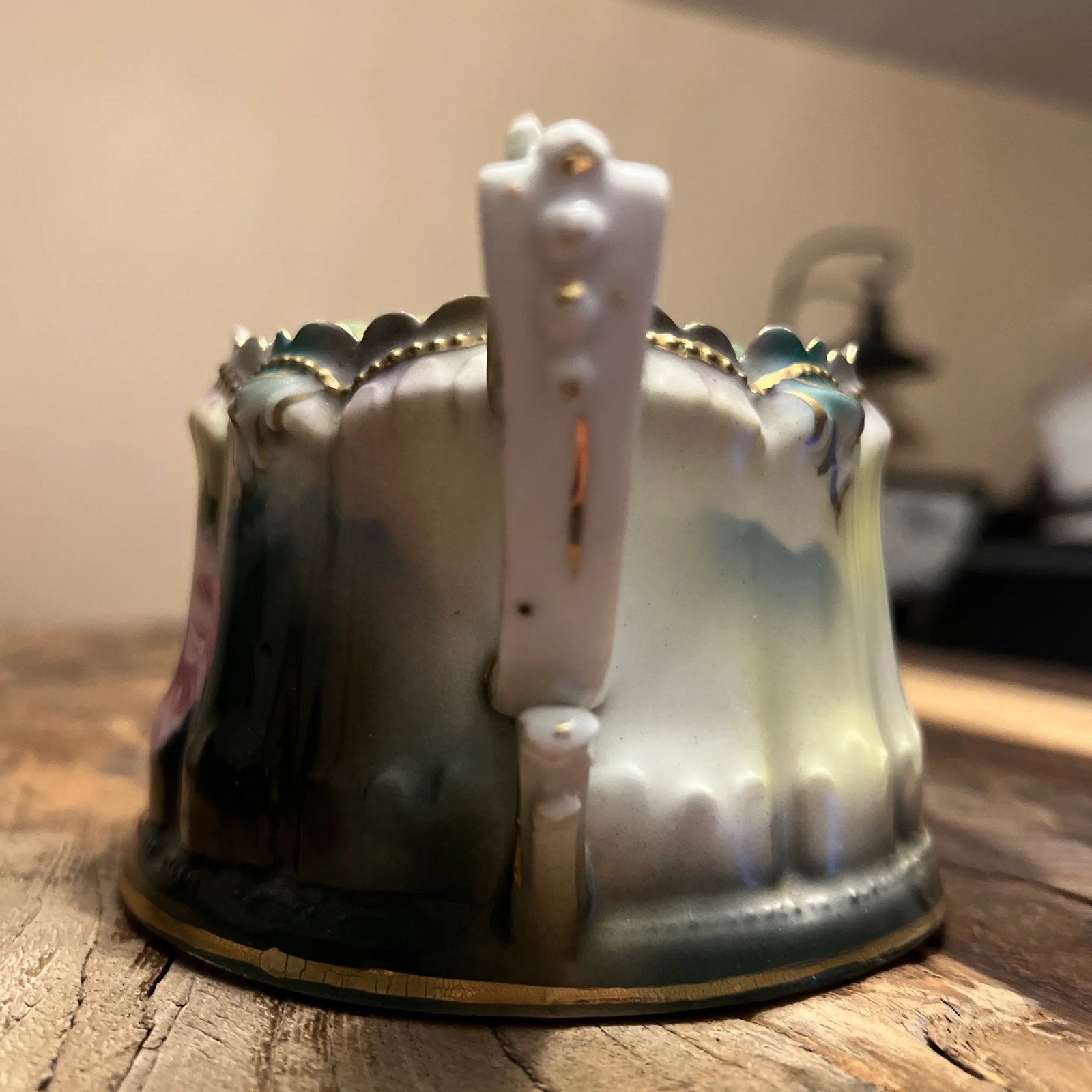 Early 1900s Rs Prussia Jeweled Syrup Pitcher With Lid - 5