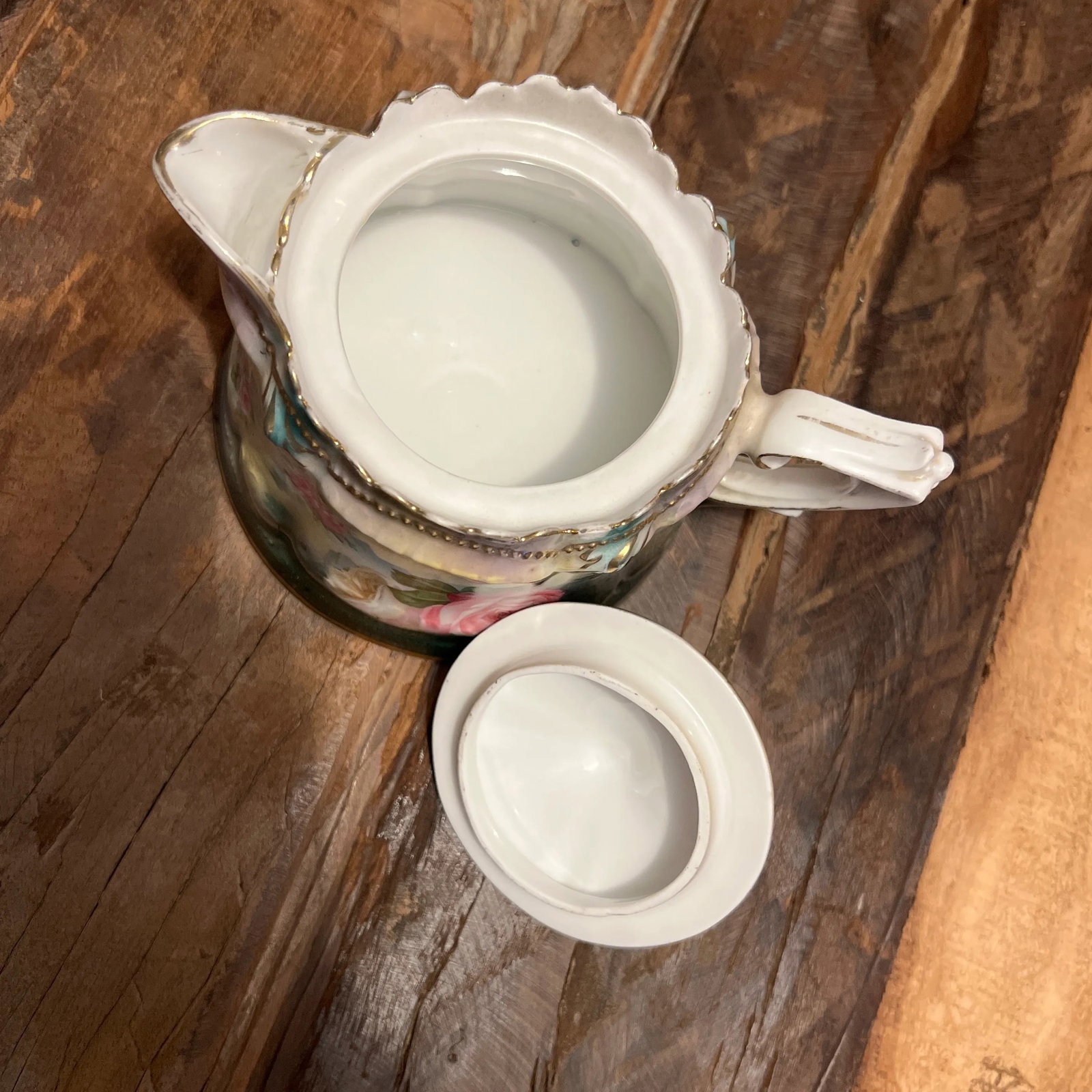 Early 1900s Rs Prussia Jeweled Syrup Pitcher With Lid - 7