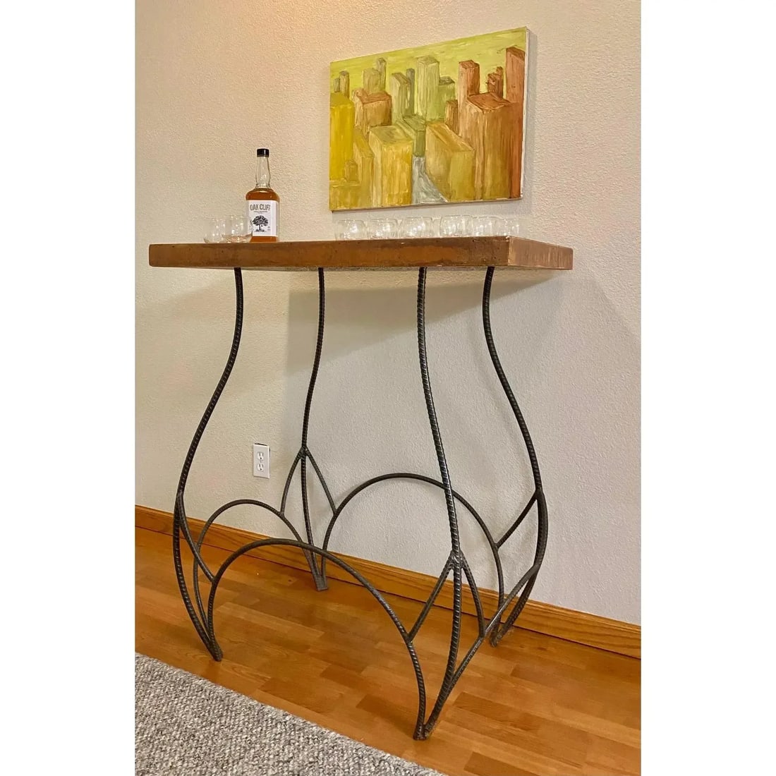 Sculptural Bar Height Industrial + Concrete Table - 4