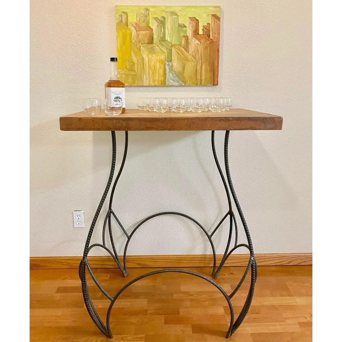 Sculptural Bar Height Industrial + Concrete Table - 5