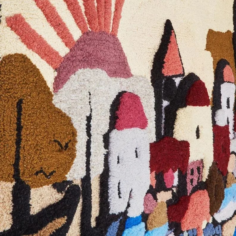 1970s Decorative Rug | Old City Jerusalem - 3