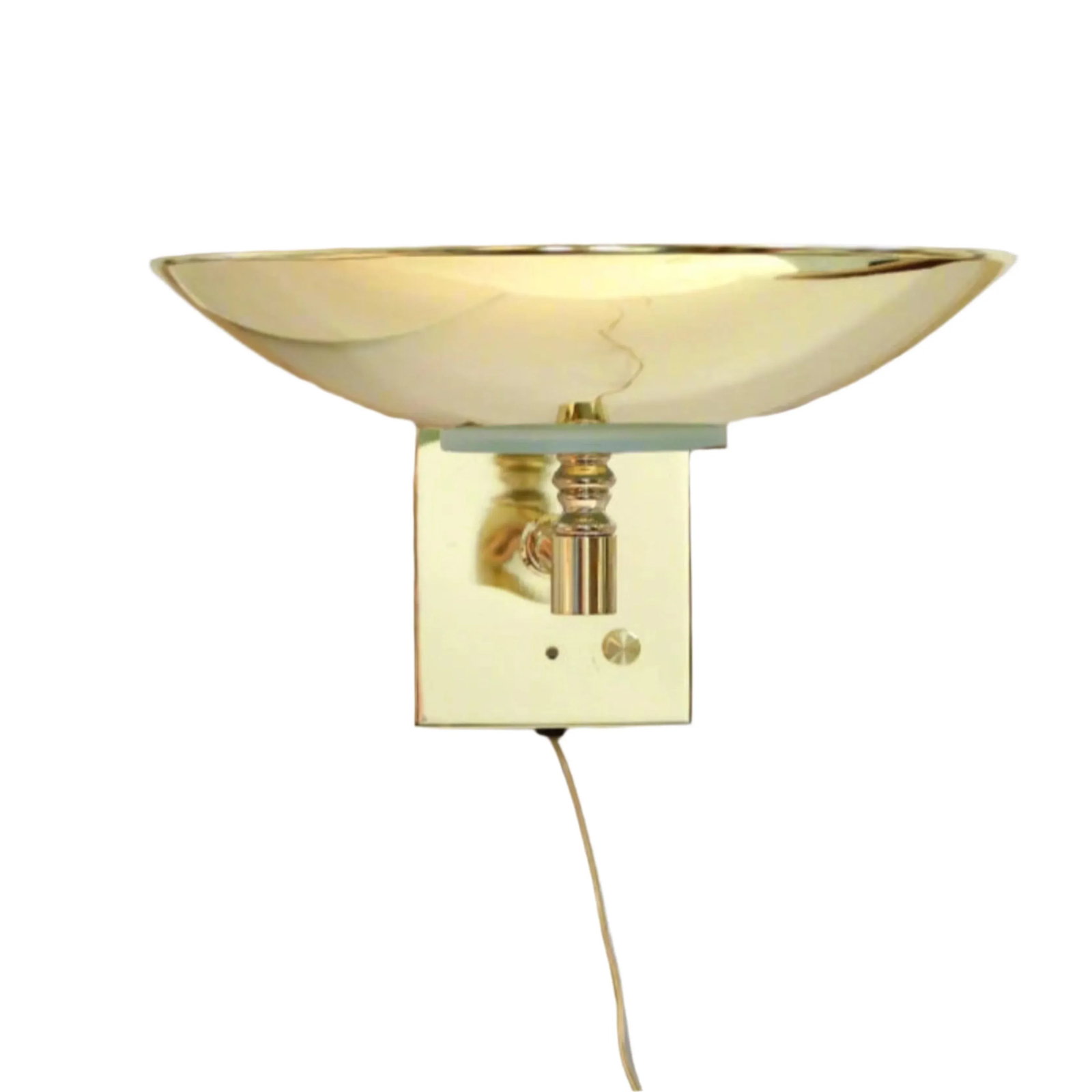 Vintage Mid Century Modern Brass Flying Saucer Wall Sconce - 2