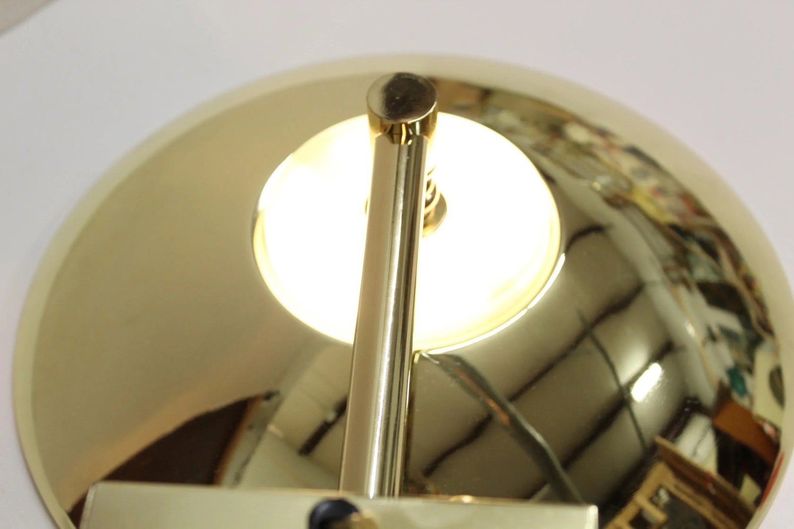 Vintage Mid Century Modern Brass Flying Saucer Wall Sconce - 6