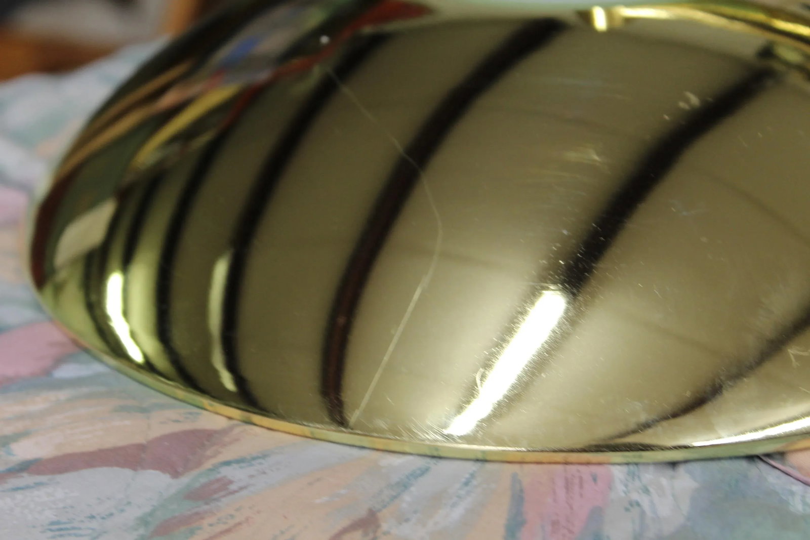 Vintage Mid Century Modern Brass Flying Saucer Wall Sconce - 7