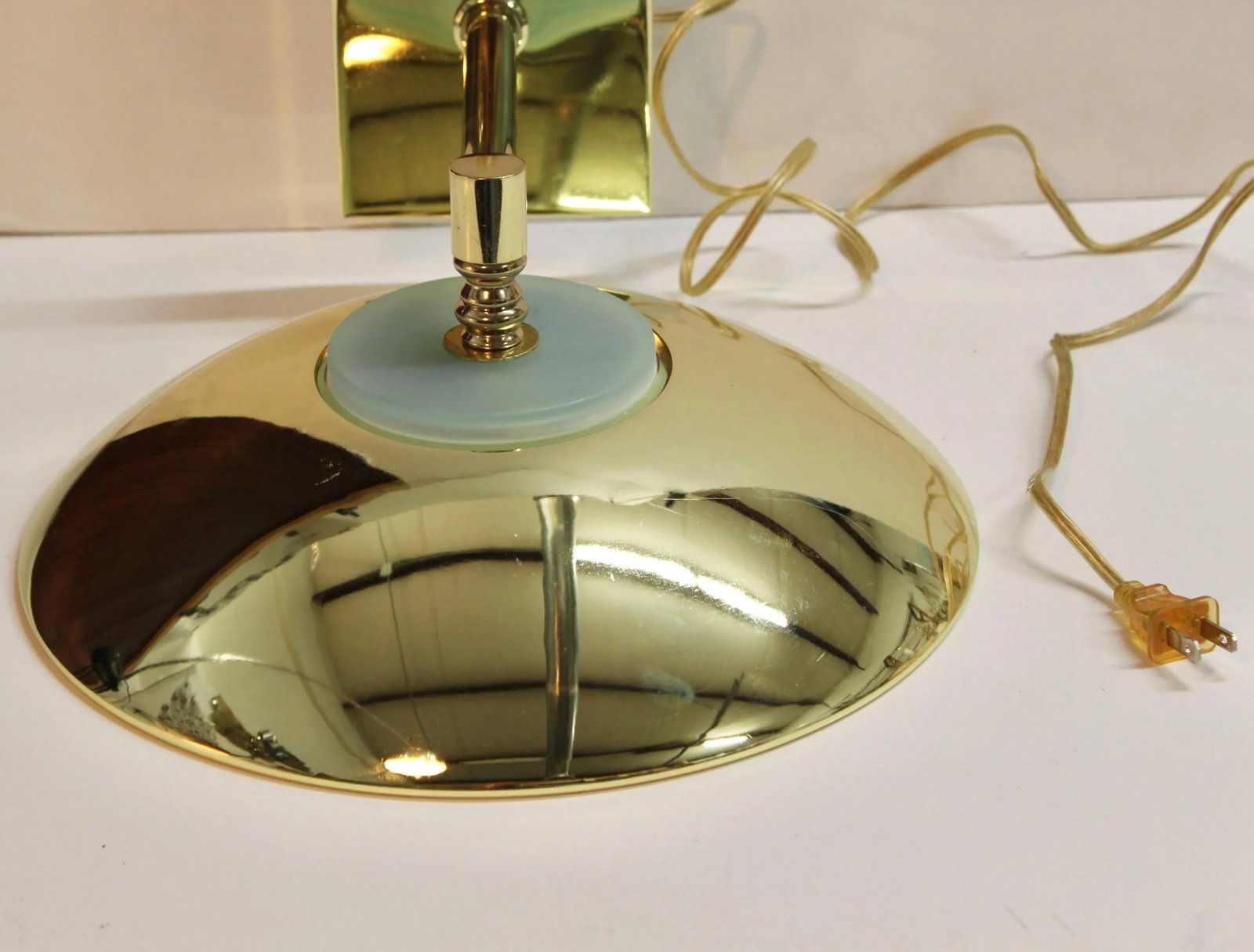 Vintage Mid Century Modern Brass Flying Saucer Wall Sconce - 9