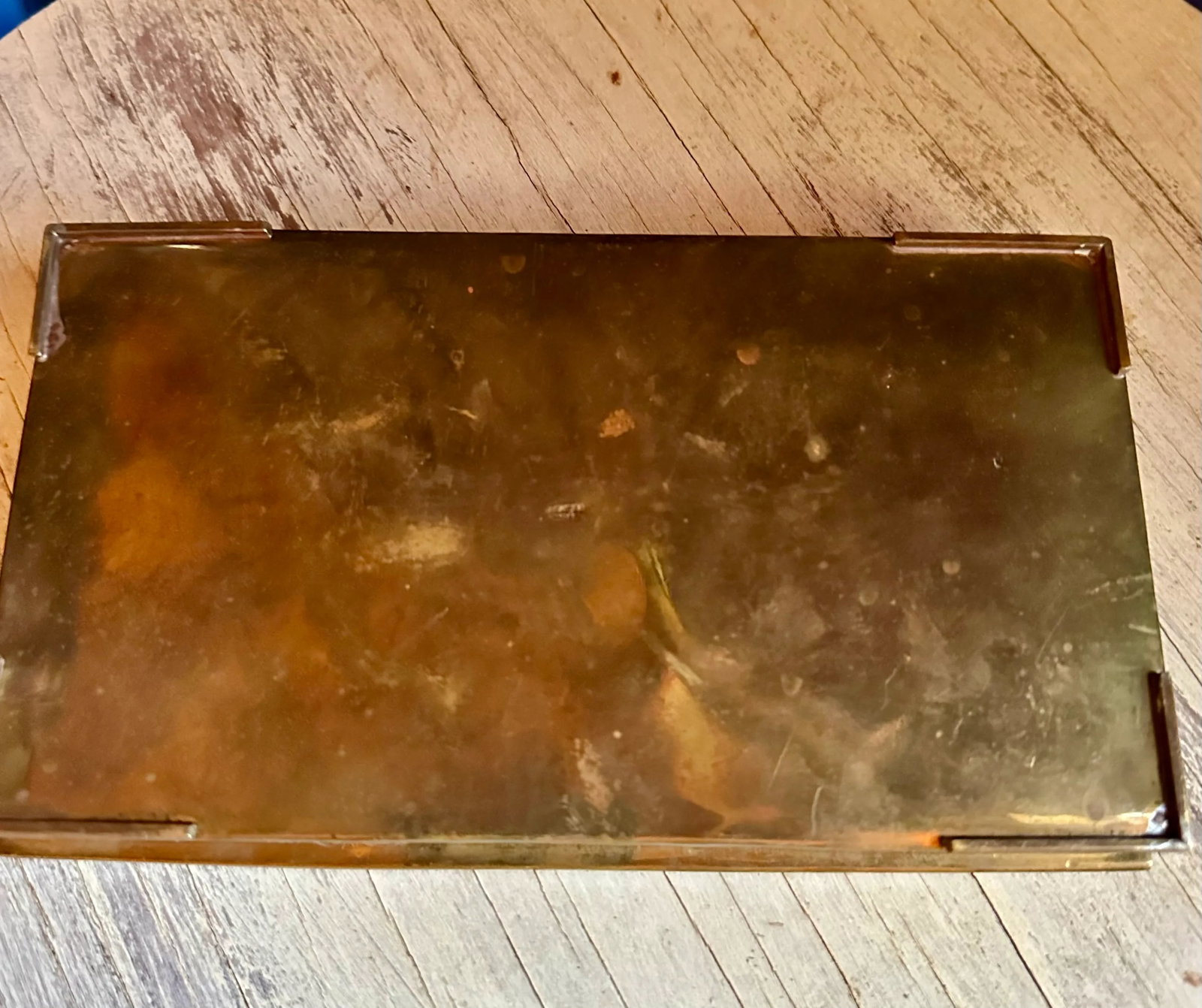 1950s Mid Century Los Castillo's Style Mixed Metal and Inlaid Stone Box - 5