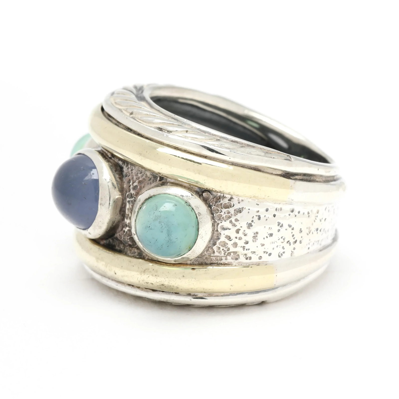 David Yurman Oval Chalcedony Band Ring, Sterling Silver, Ring Size 6 - 5