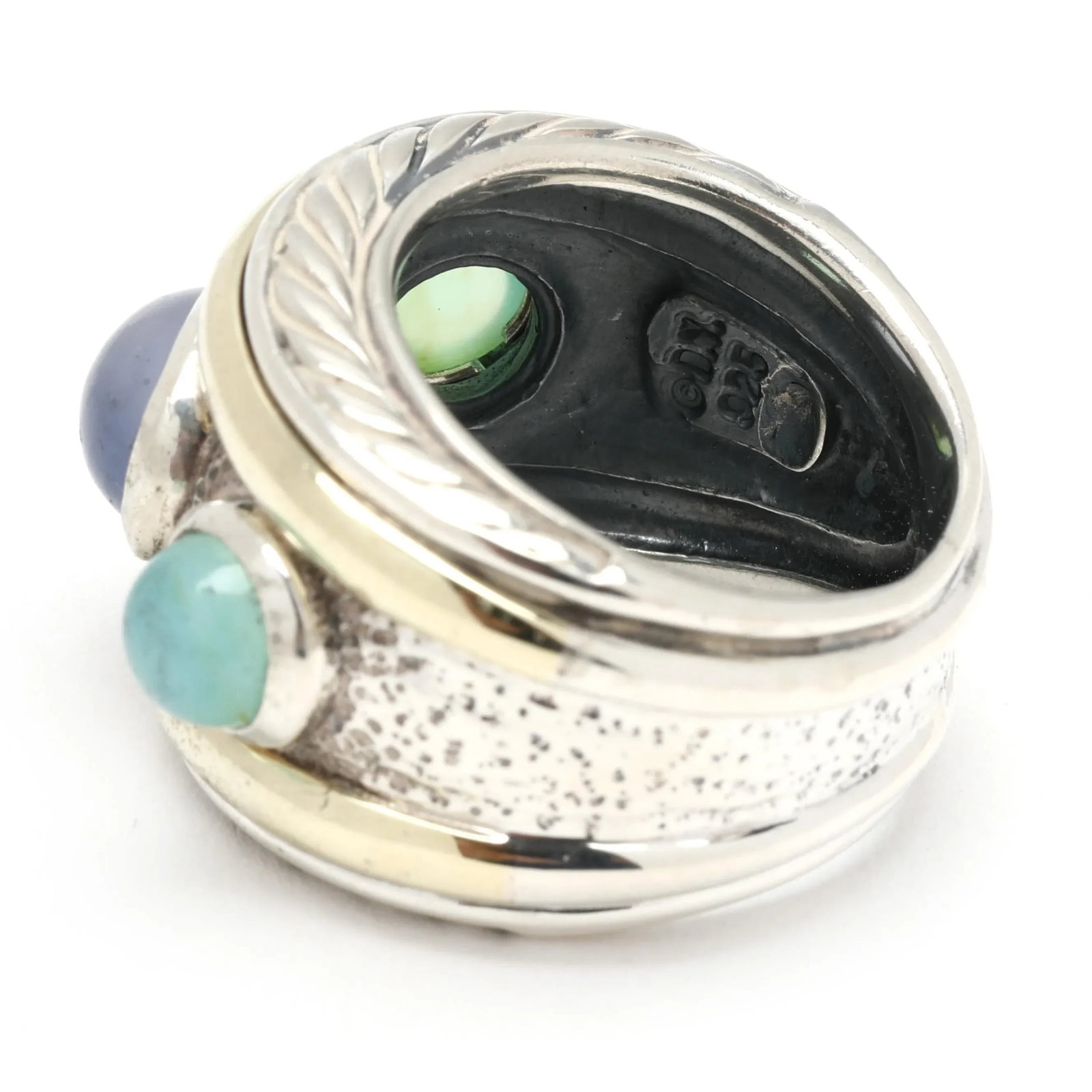 David Yurman Oval Chalcedony Band Ring, Sterling Silver, Ring Size 6 - 6