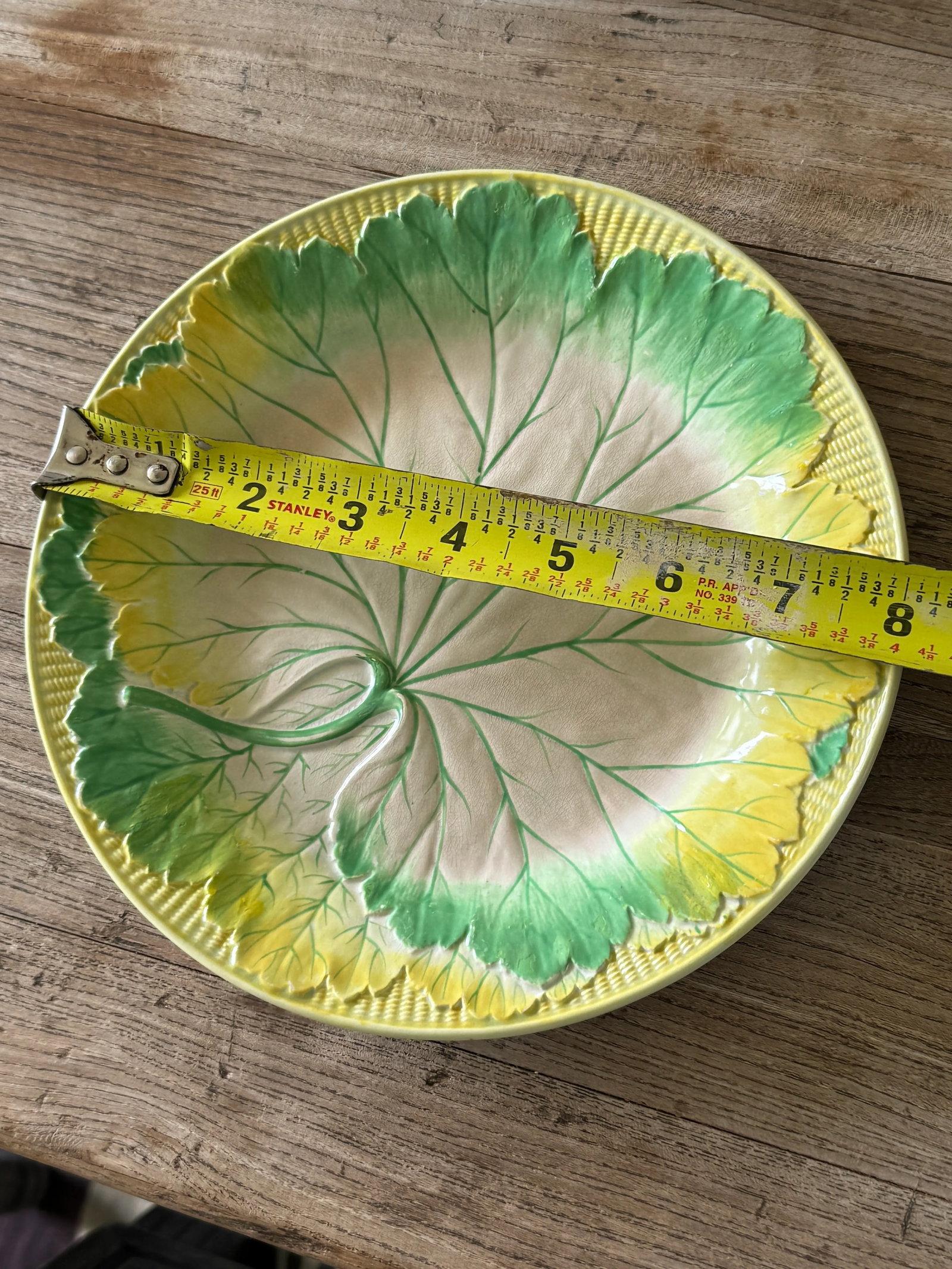 Josiah Wedgwood Pearlware Hand Enameled Cabbage Leaf Plate, 1860 - 3