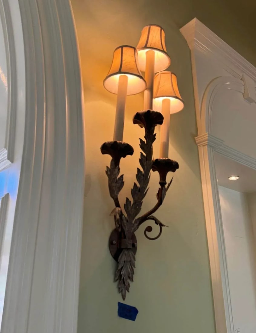 1990s Large Pair of French Wall Sconces - 2