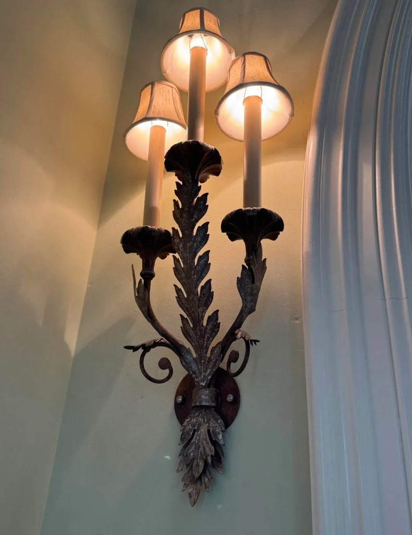1990s Large Pair of French Wall Sconces - 3