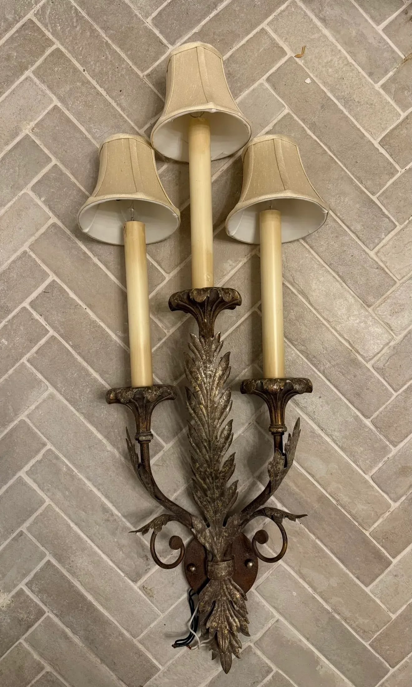 1990s Large Pair of French Wall Sconces - 5
