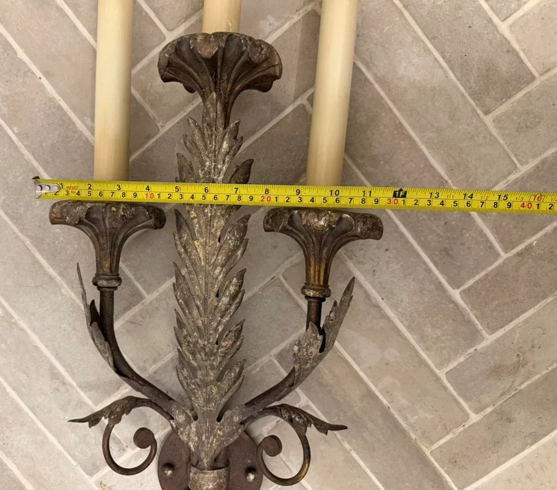 1990s Large Pair of French Wall Sconces - 6