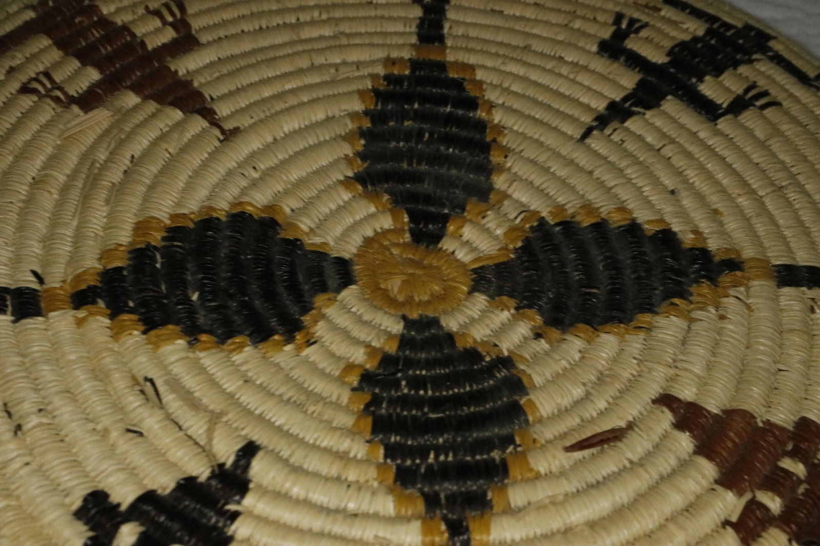Early 20th C. Hopi Coil Basket Plaque With Geometric Figural Motifs - 11