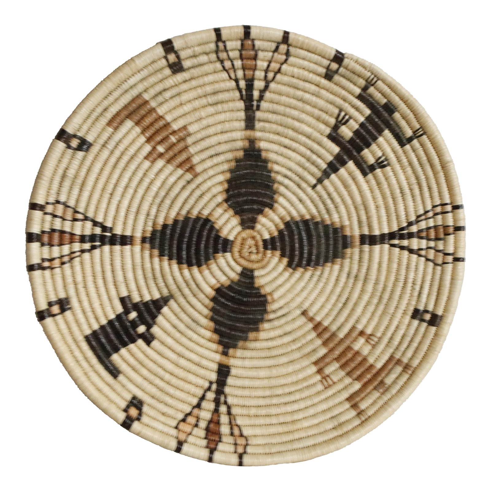 Early 20th C. Hopi Coil Basket Plaque With Geometric Figural Motifs (1 of 12)
