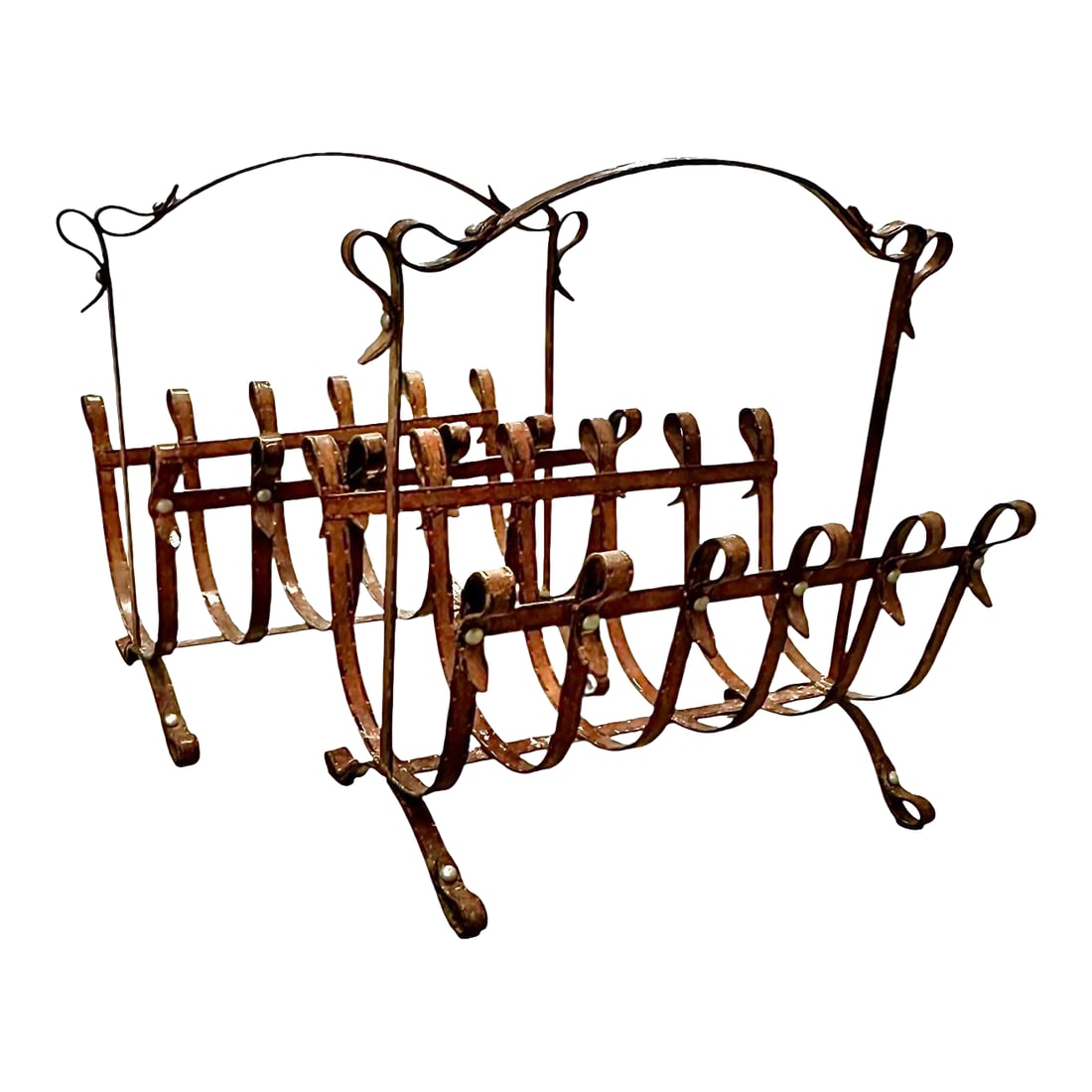 1960s Faux Equestrian Leather Belt, Iron Magazine Rack (1 of 12)
