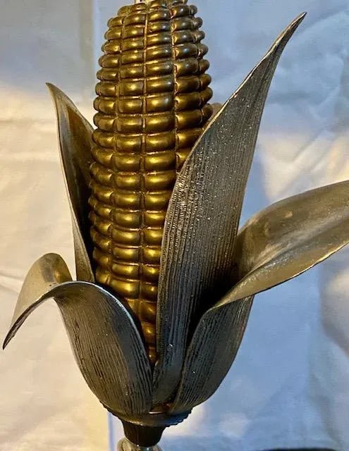 1960s Maison Charles Silvered Bronze Corn Lamp - 4