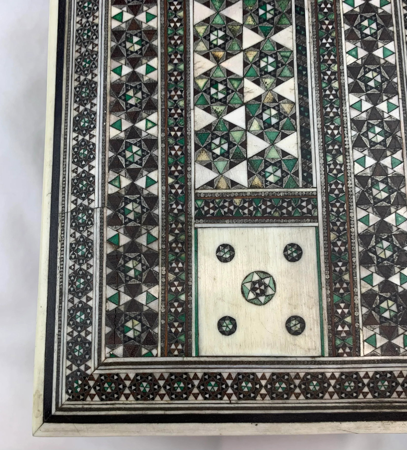 Antique Mid 19th Century Anglo India Wood Mosaic Sadeli Jewelry Box - 10