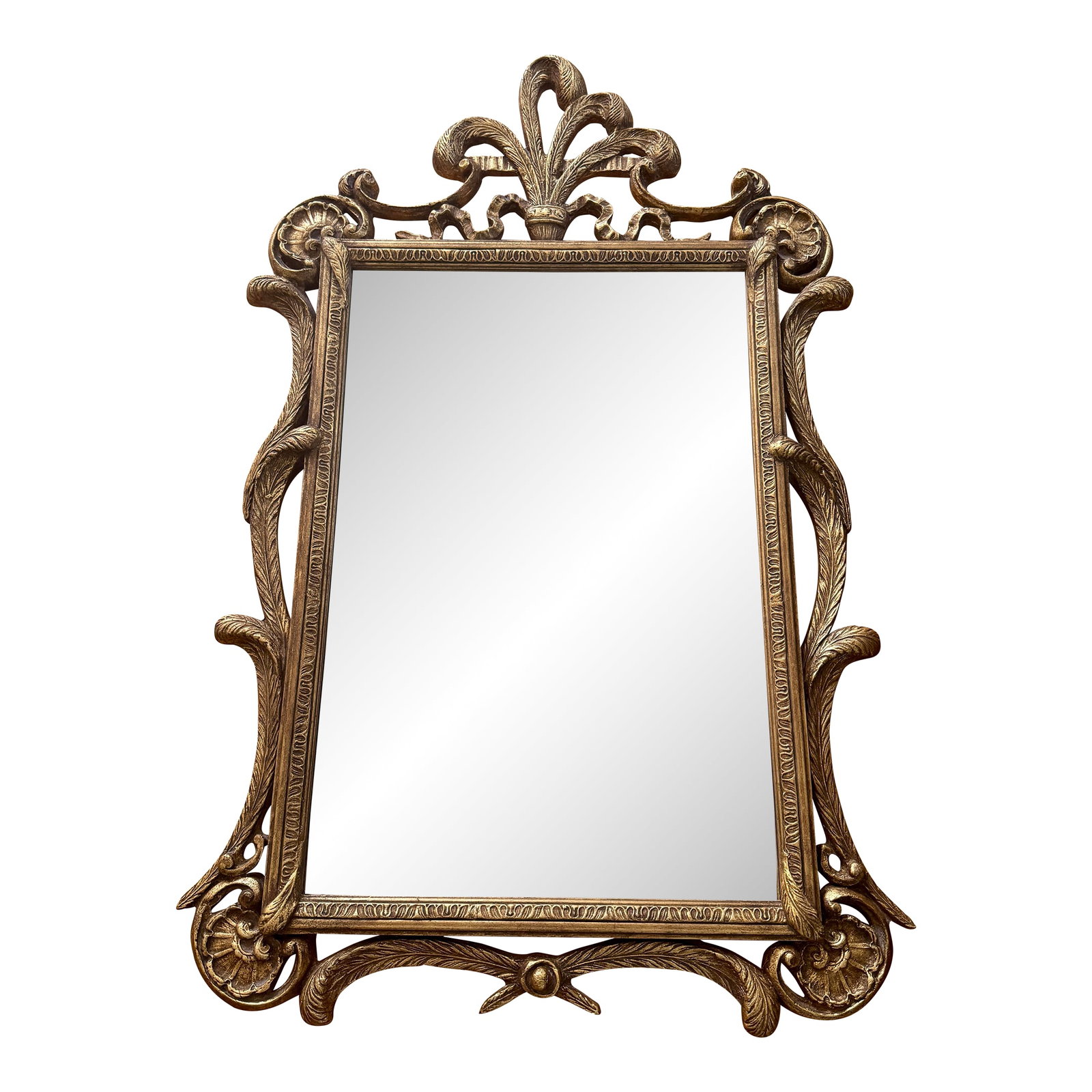 20th Century Louis XVI Style Rococo Gilt Wall Beveled Mirror (1 of 12)