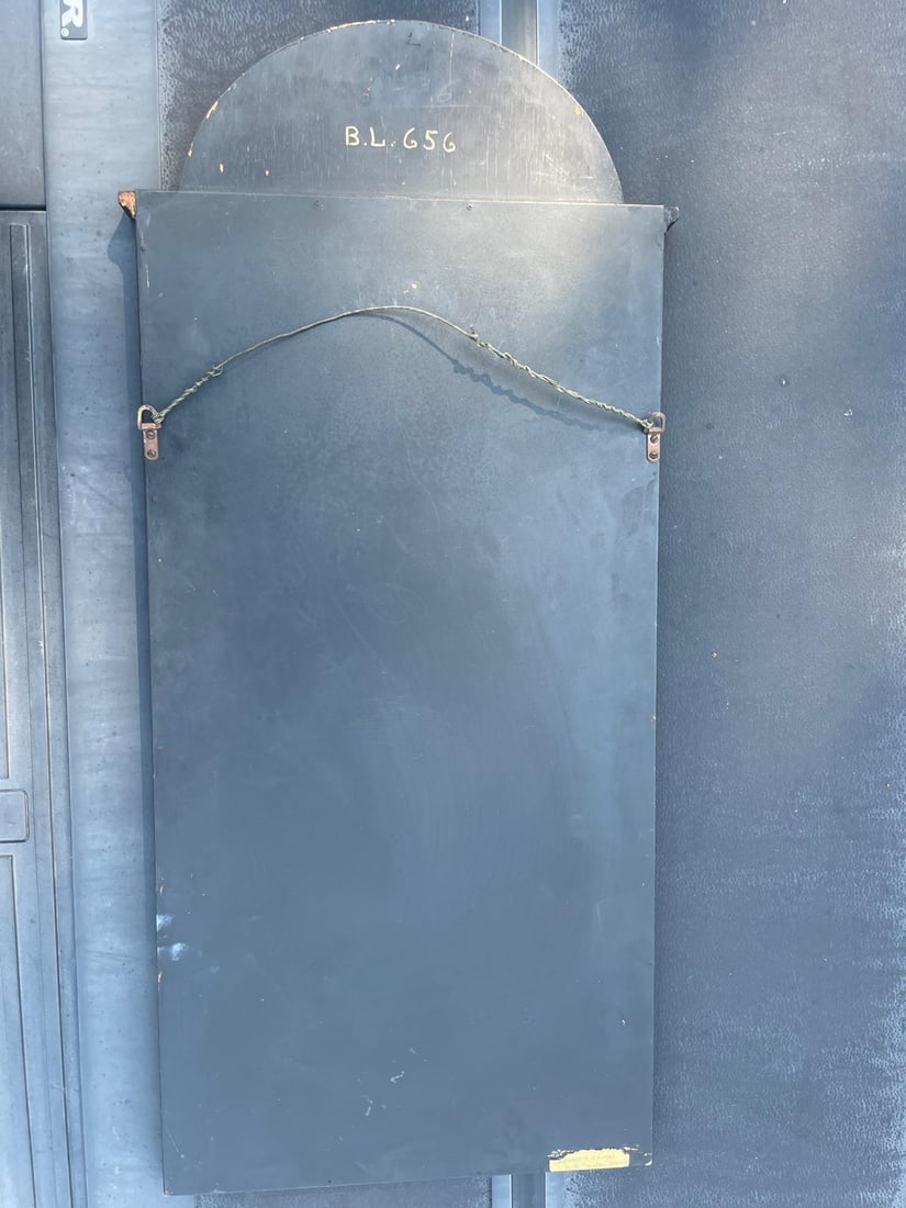 Vintage Hand-Painted Black Chinoiserie Mirror - Solid Wood, Mid-20th Century - 10