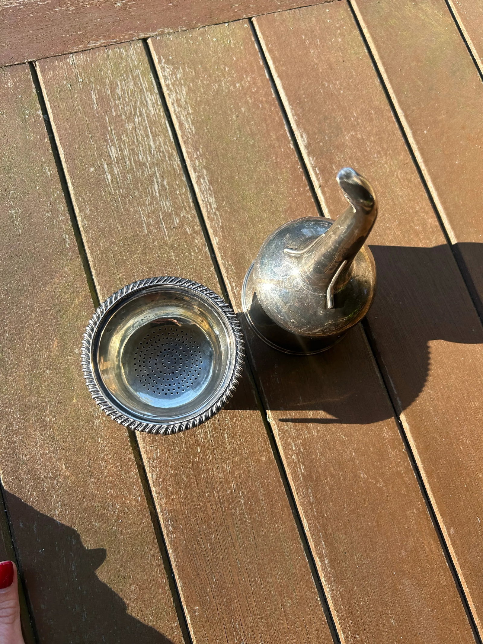 Antique 19th Century English Georgian Sterling Silver Wine Funnel and Strainer, Shell Motif, With Lo - 12