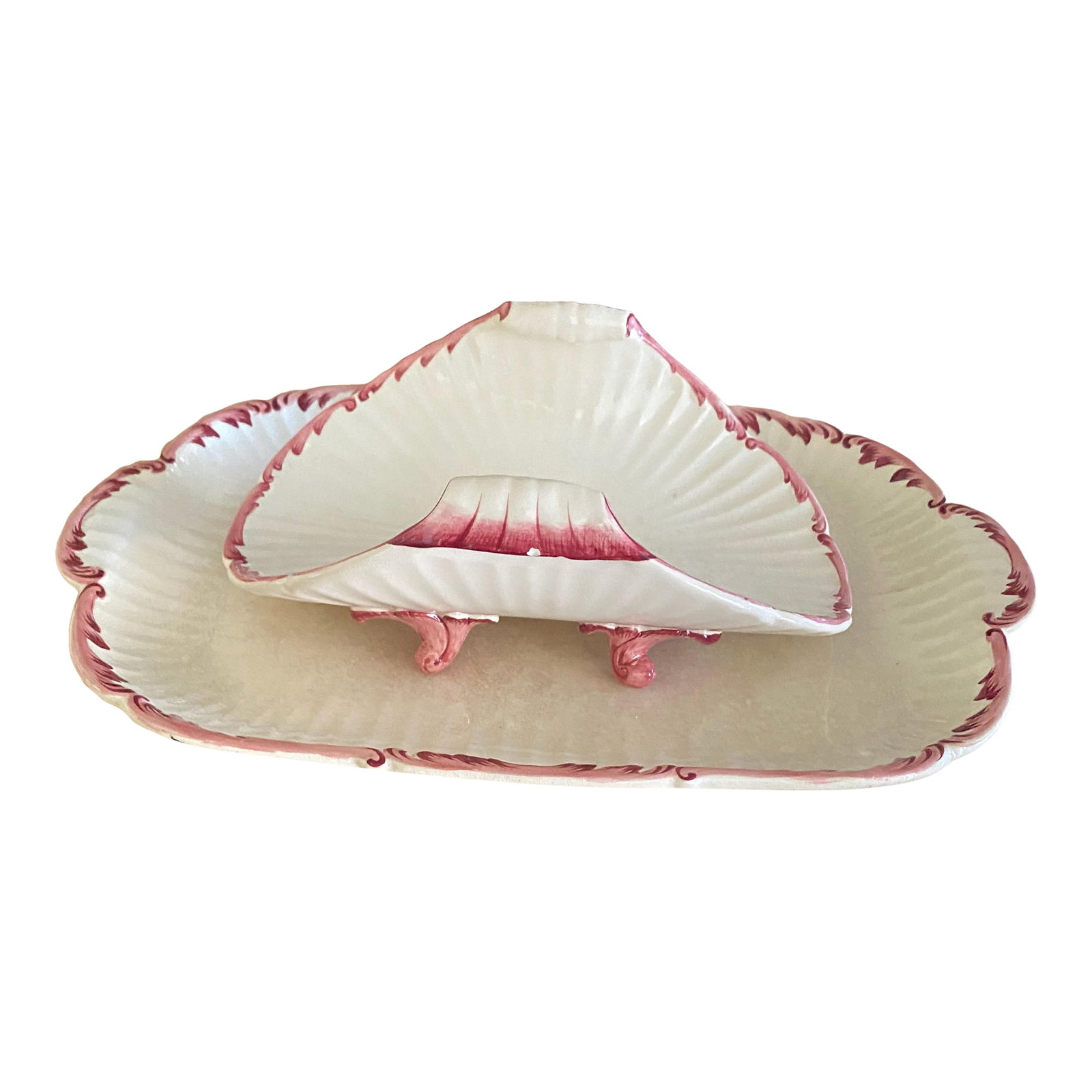 French 19th Century Asparagus Dish & Platter Set by Sarreguemines, Majolica (1 of 10)