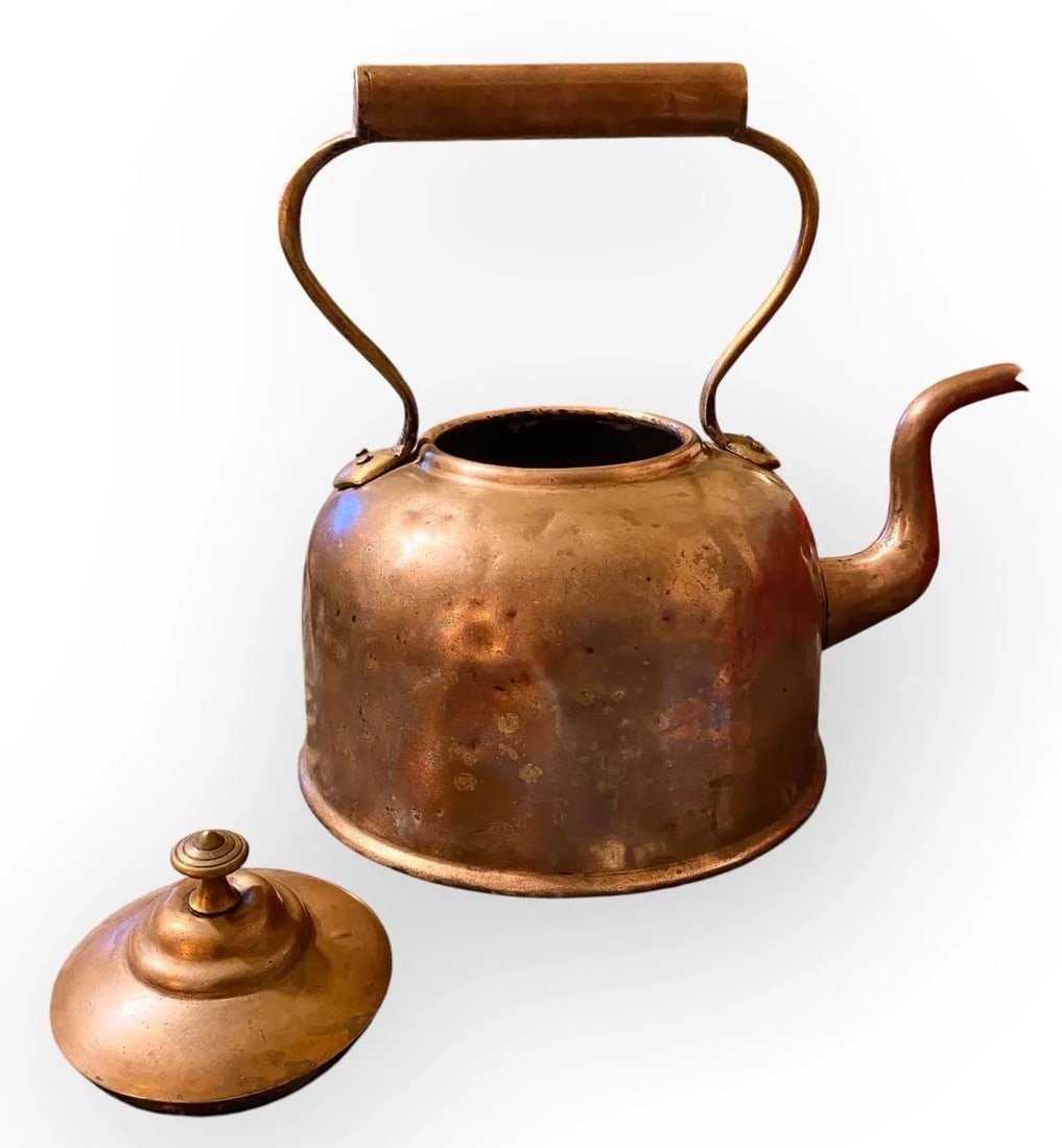 Fine Antique English Georgian Copper and Brass Water Kettle - 10