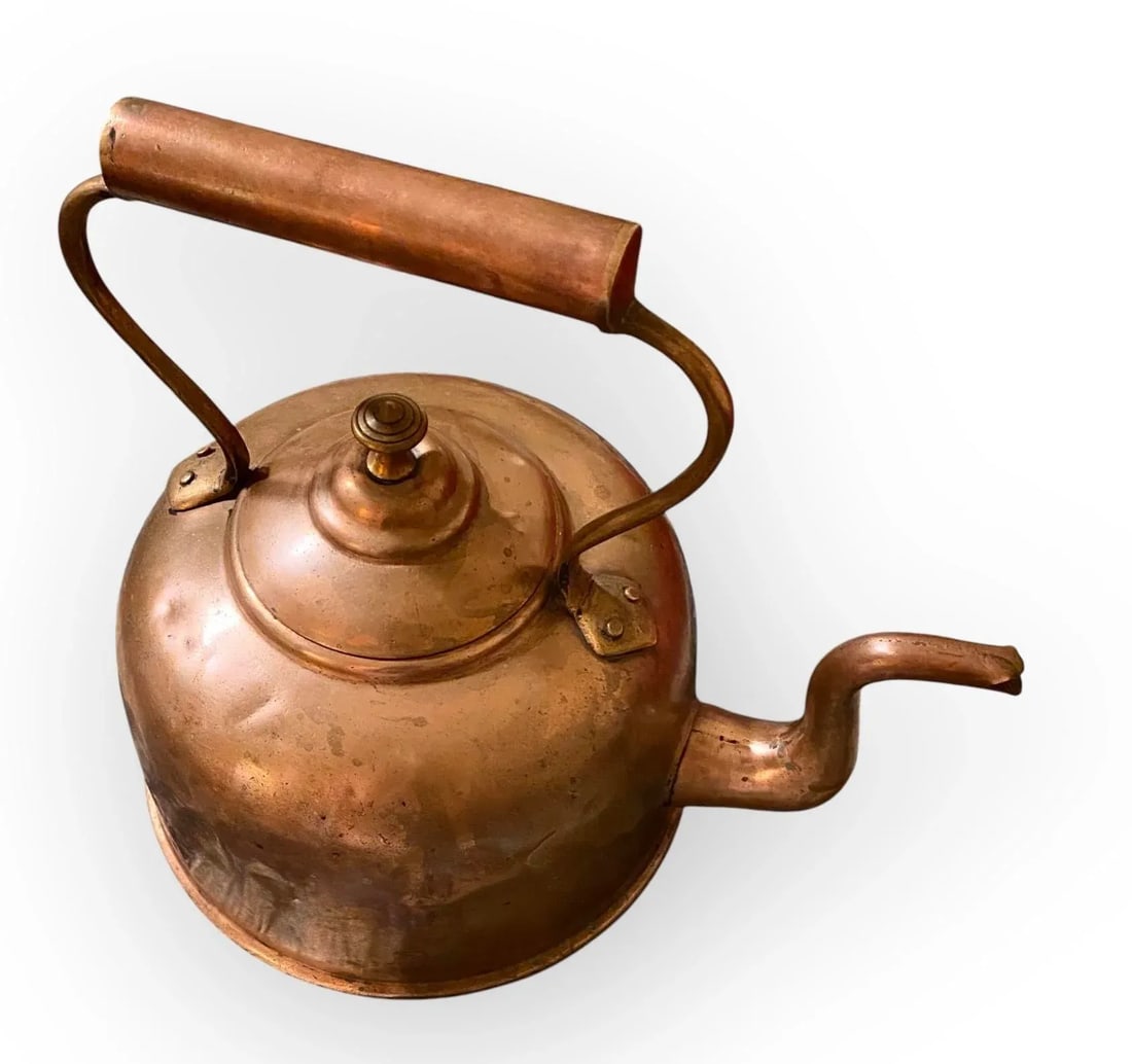 Fine Antique English Georgian Copper and Brass Water Kettle - 3