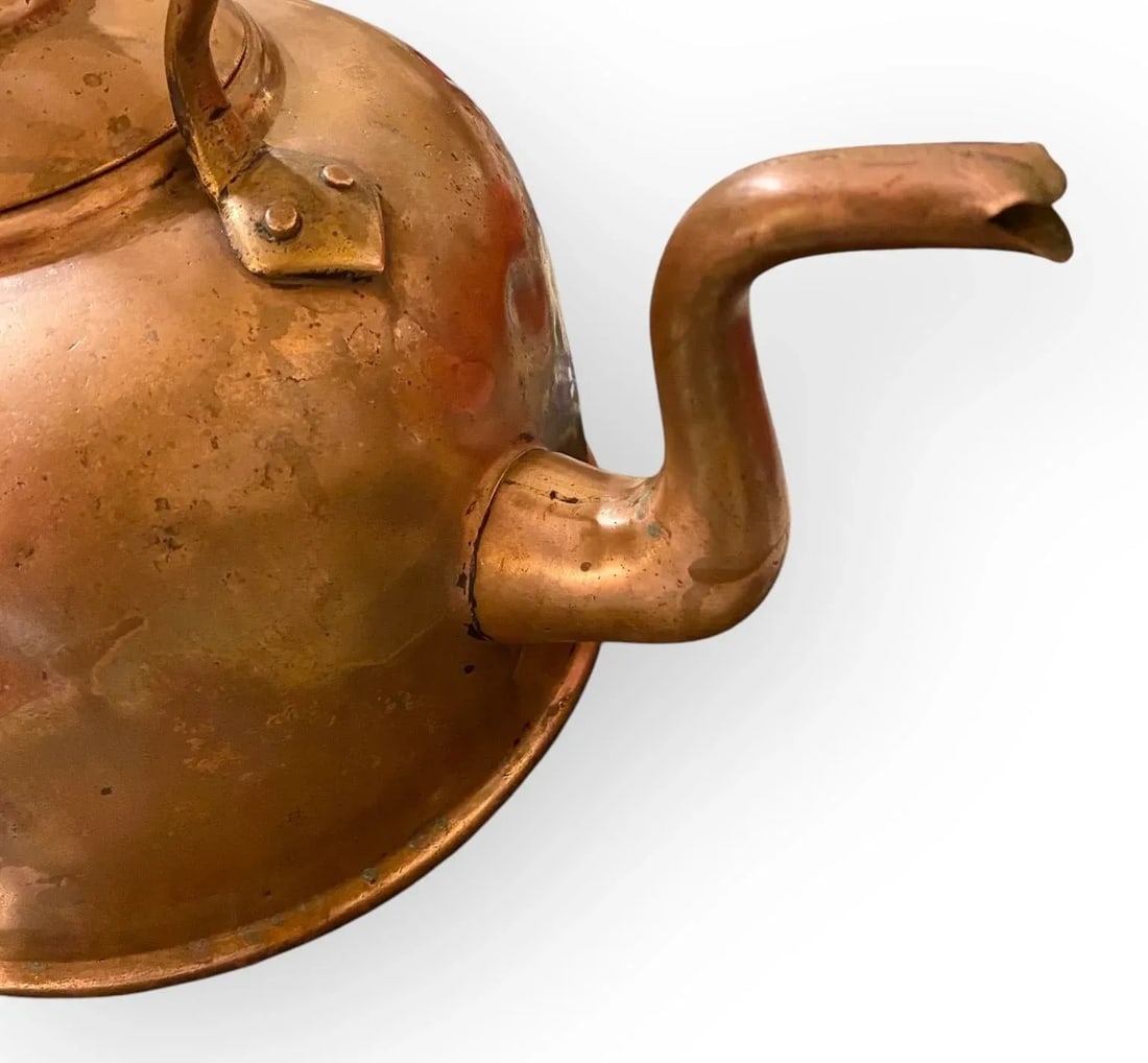 Fine Antique English Georgian Copper and Brass Water Kettle - 5