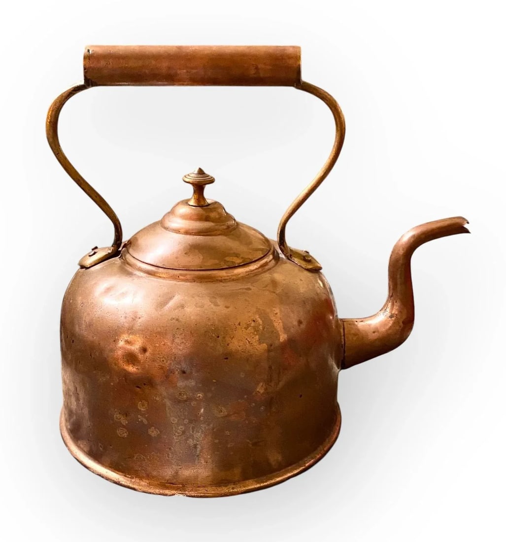 Fine Antique English Georgian Copper and Brass Water Kettle - 6