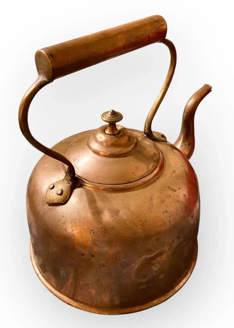 Fine Antique English Georgian Copper and Brass Water Kettle - 8