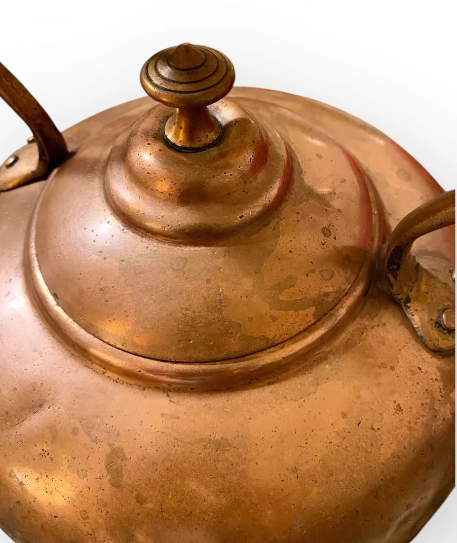 Fine Antique English Georgian Copper and Brass Water Kettle - 9