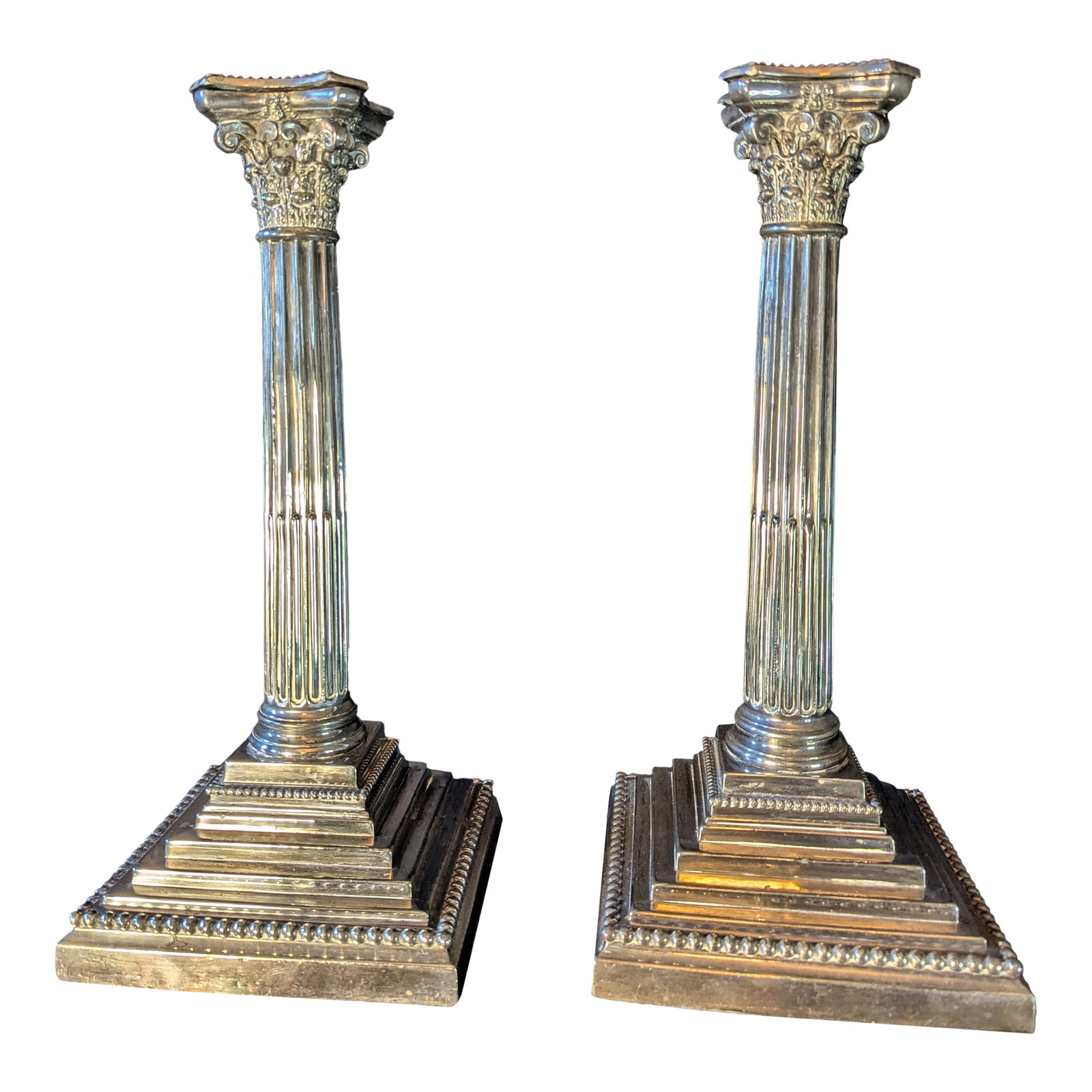 Late 19th Century Pair of Sheffield Plate Candlesticks (1 of 6)