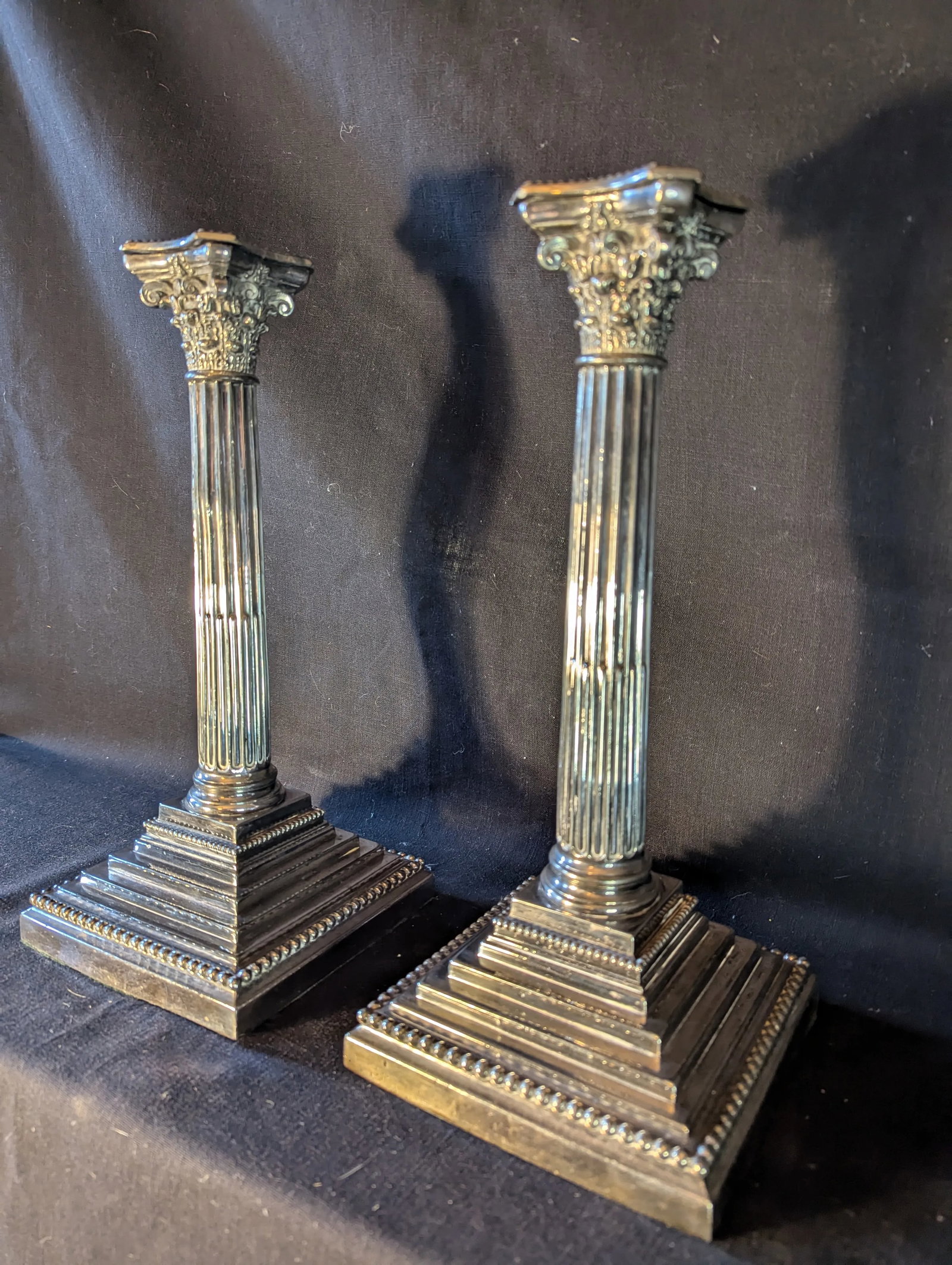 Late 19th Century Pair of Sheffield Plate Candlesticks - 2