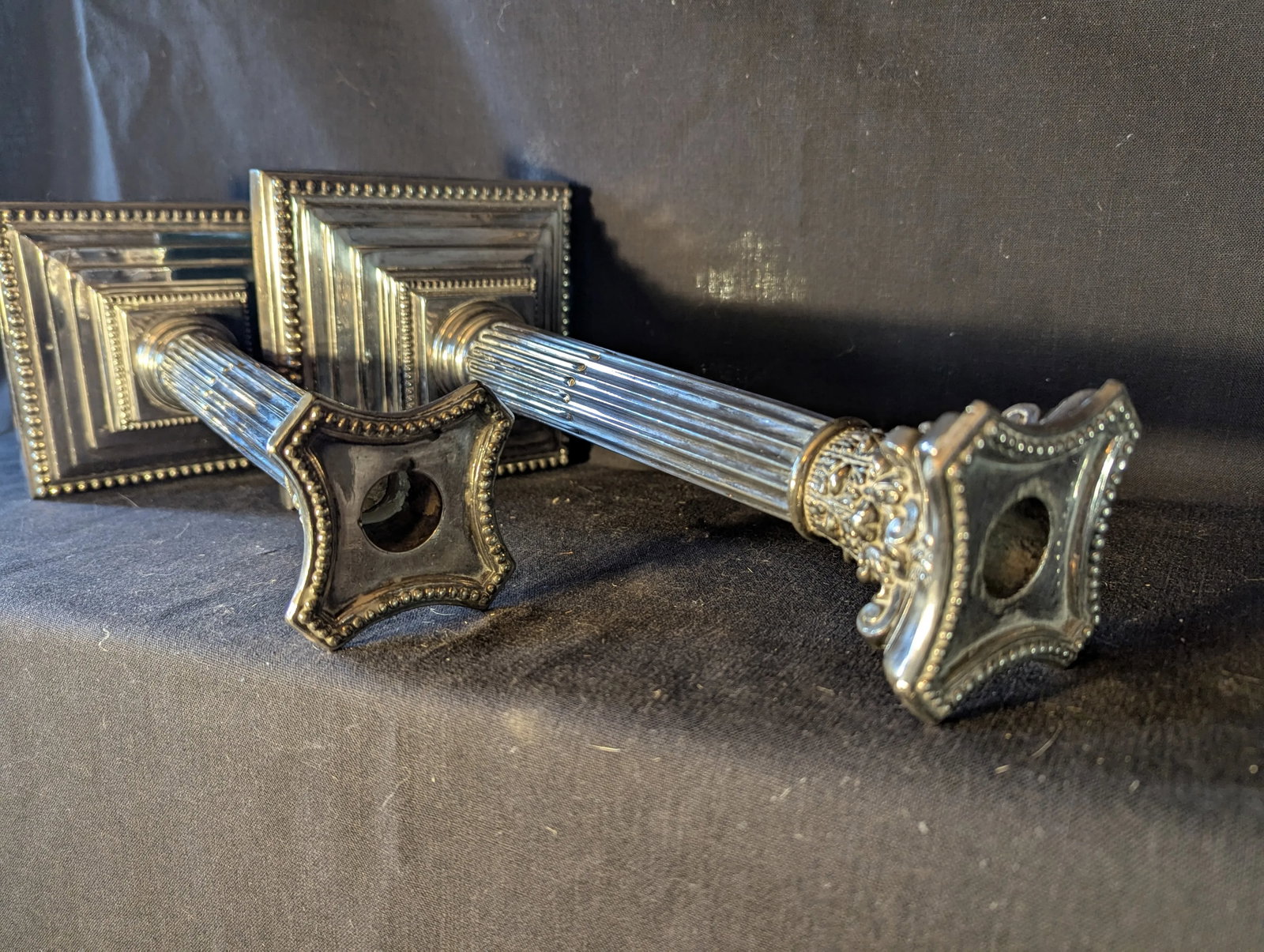 Late 19th Century Pair of Sheffield Plate Candlesticks - 3