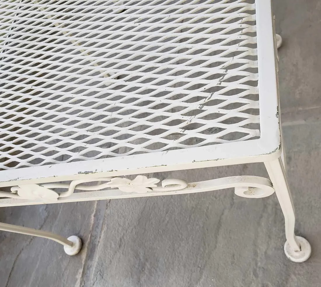 Vintage Meadowcraft Wrought Iron Lounge Chair and Nesting Tables - 8