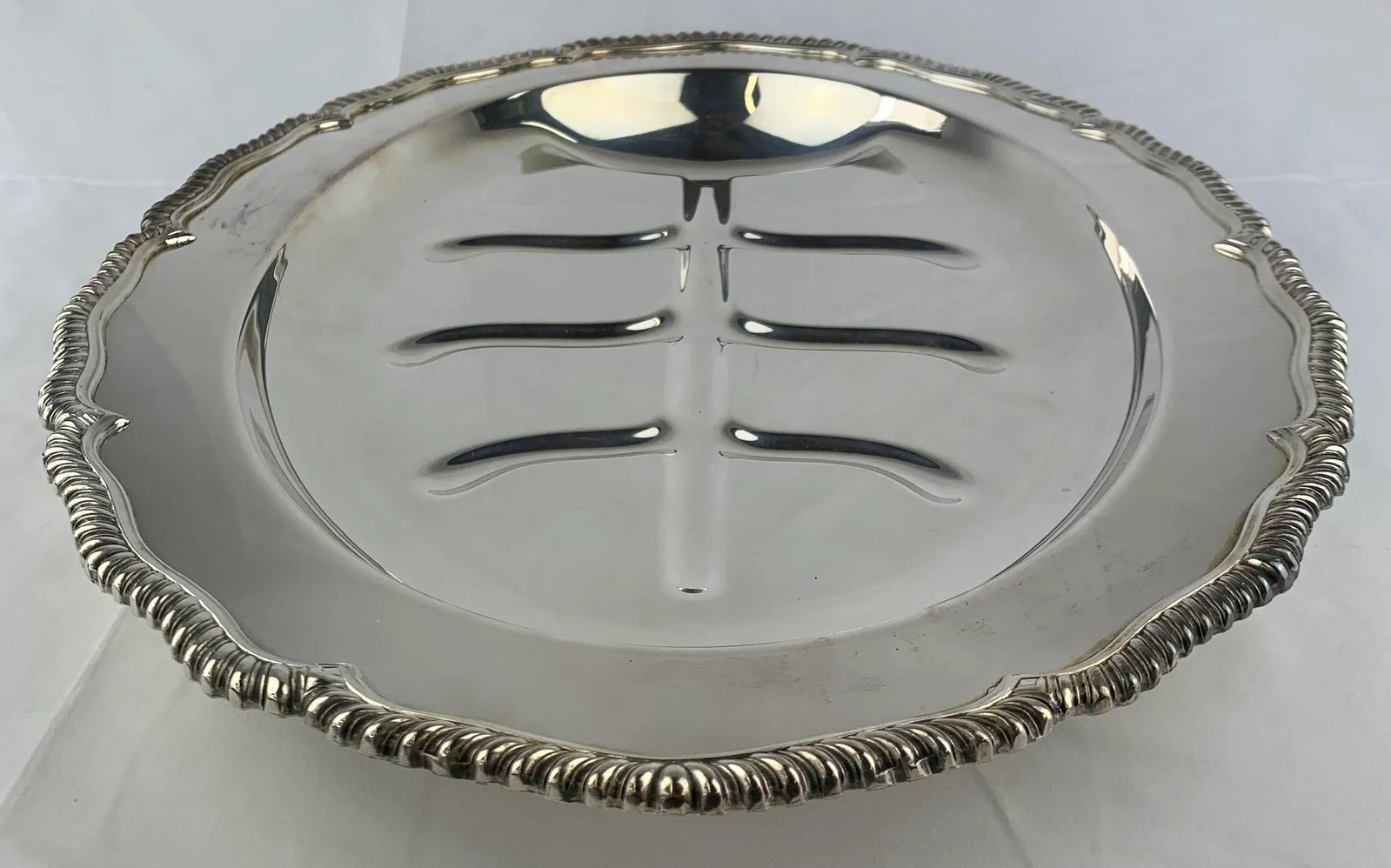 Mid 20th Century Silver-Plated Large Serving Platter - 4
