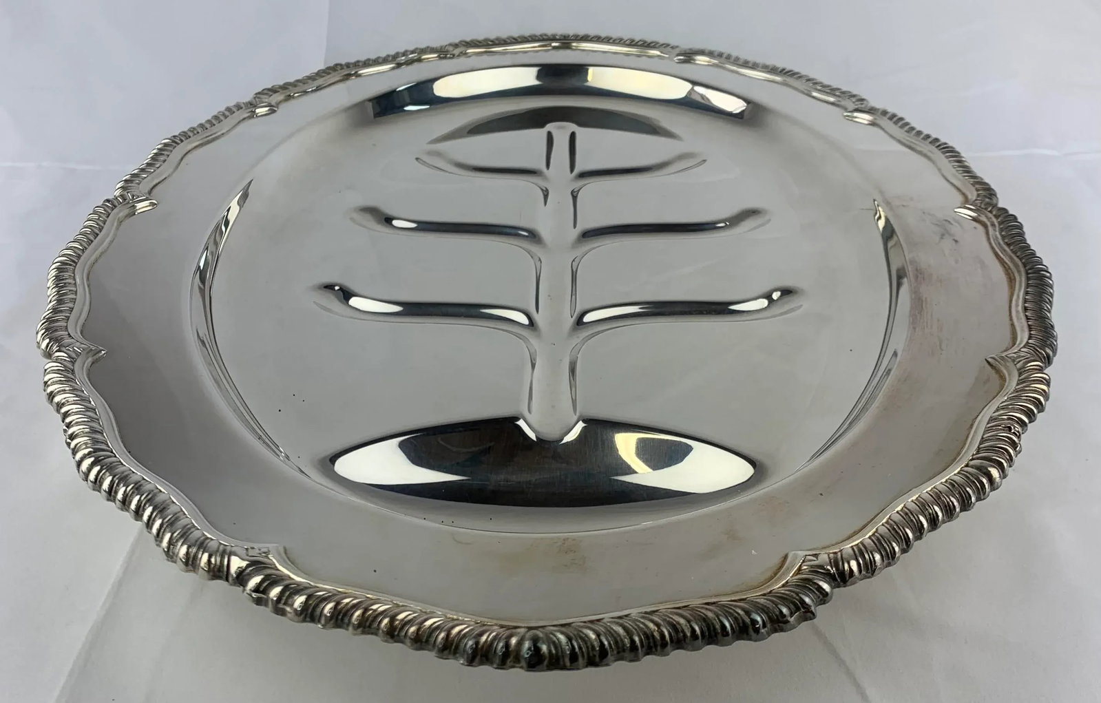 Mid 20th Century Silver-Plated Large Serving Platter - 9