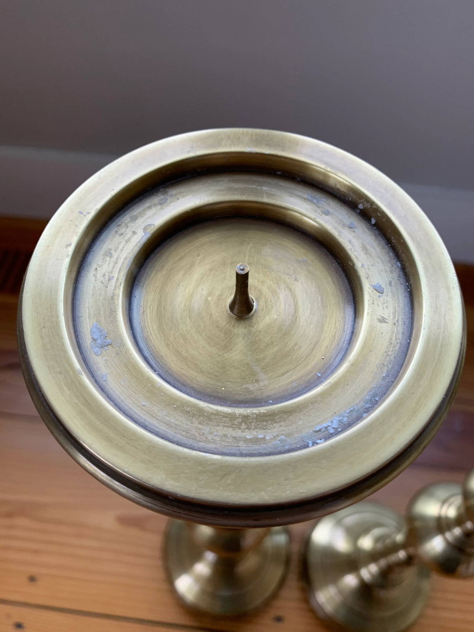 Global Views Brass Pilar Candlesticks - a Pair - 9
