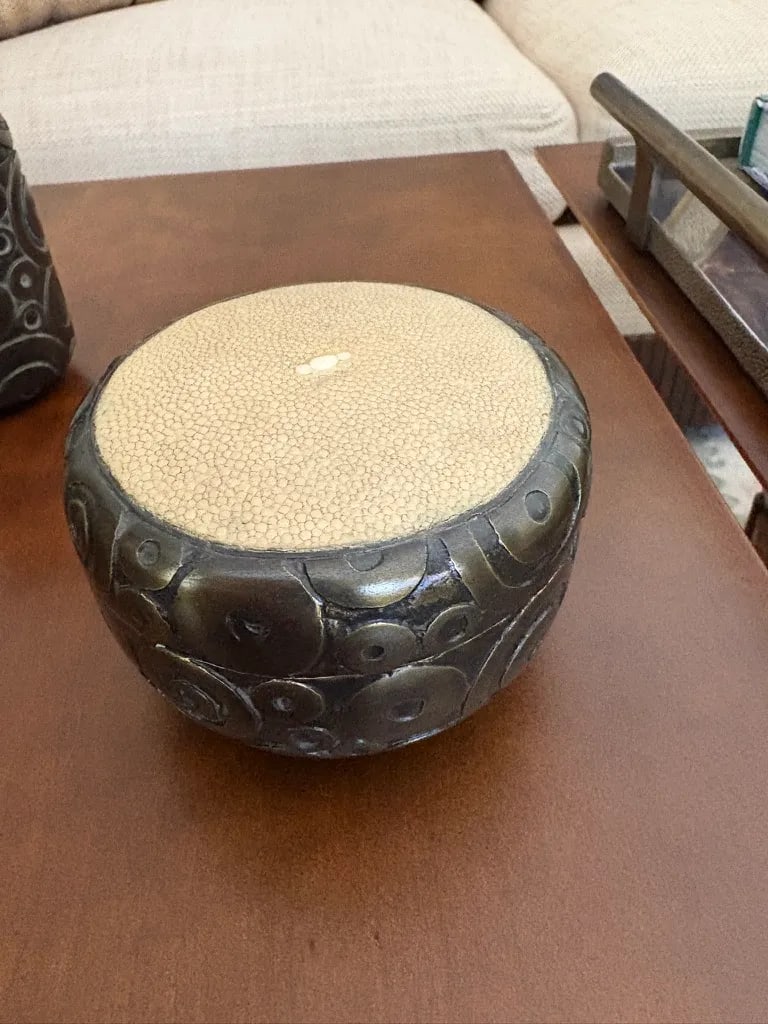 Set of 3 R&y Augousti Brass and Leather Boxes - 3