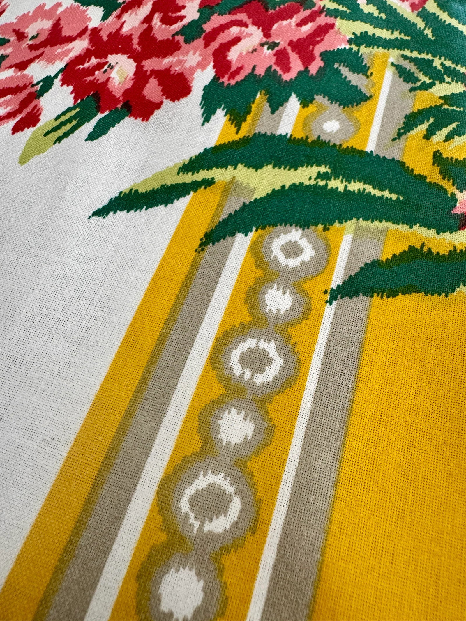 Old World Weavers Yellow Nancy Chintz Fabric Remnant 4 Yards - 5